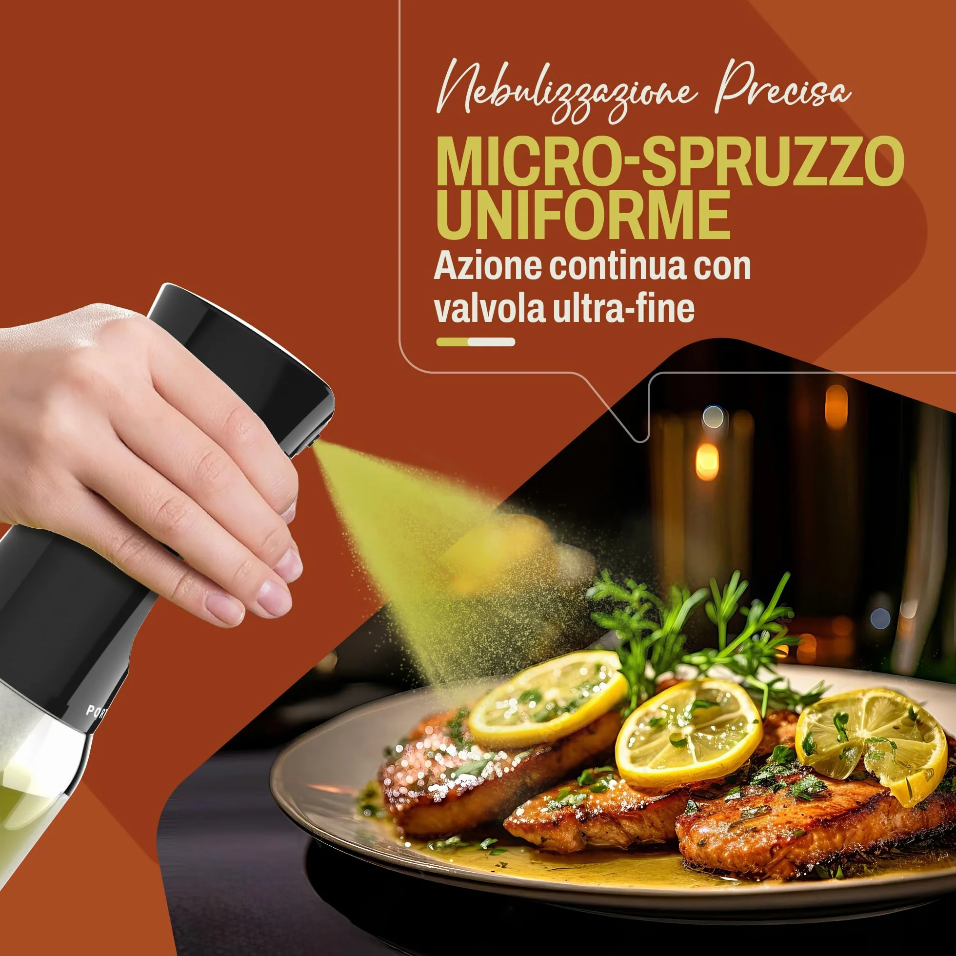 PORTENTUM Spruzzino olio per friggitrice aria 300ml Spray Olio Cucina Antigoccia