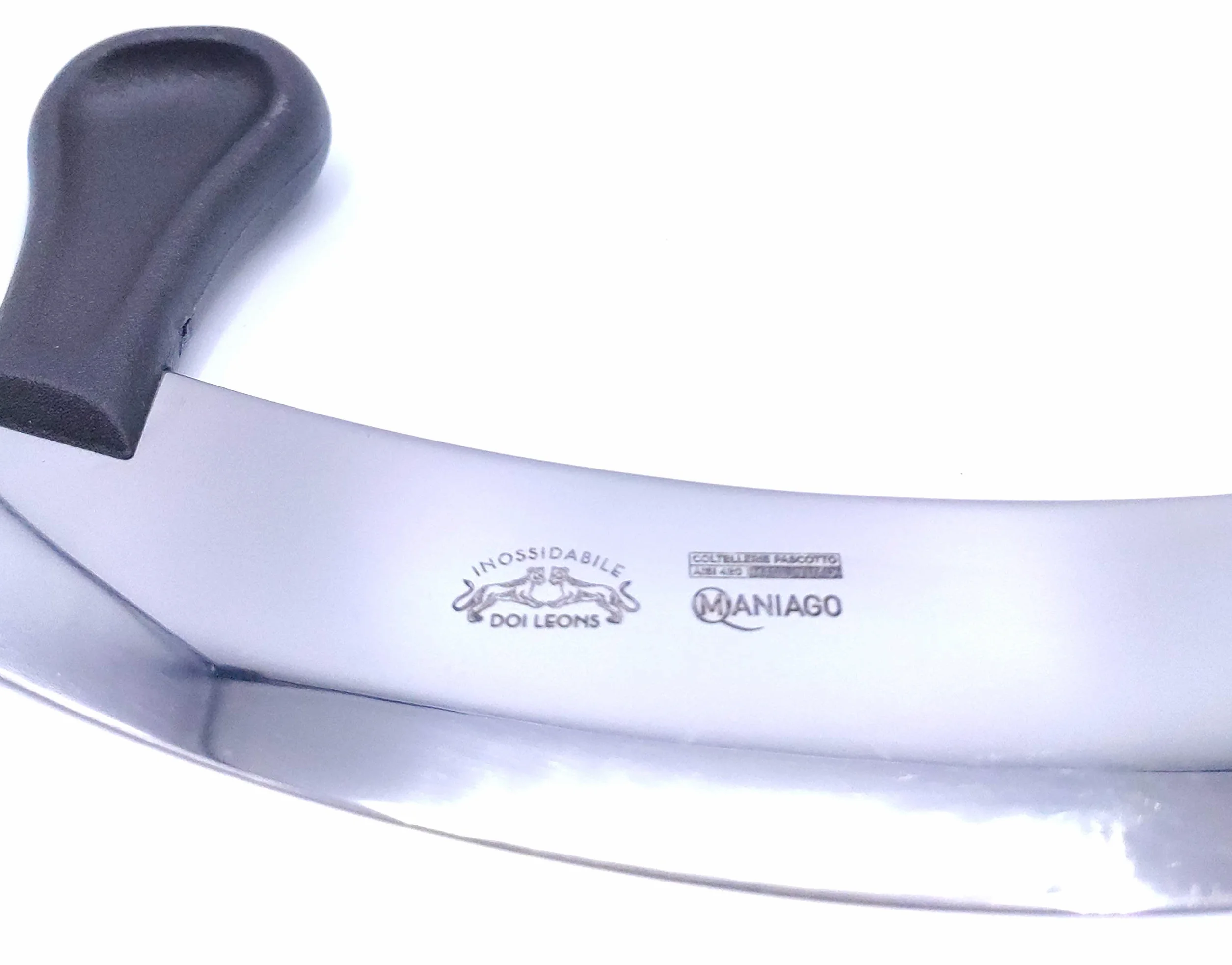 KIMERA Mezzaluna lama Inox 26 cm. ideale per tritare prezzemolo, basilico e erbe aromatiche. DOI LEONS Mincing Knife 26 cm. Made in Italy