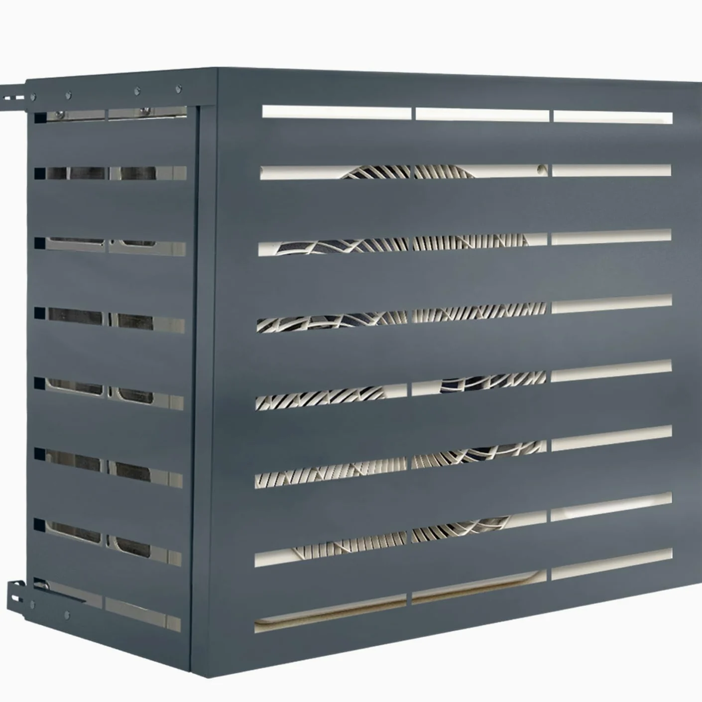 IDMarket - Copertura per condizionatore d'aria in metallo grigio carbone per unità esterna 95 x 48 x 80 cm