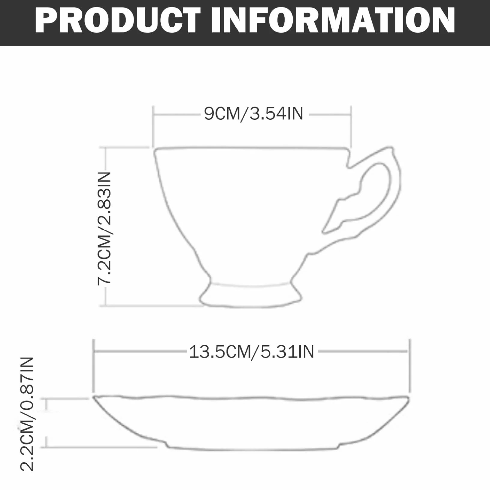 Set da tè in bone china Elegante tazza floreale e piattino da tavola per la casa
