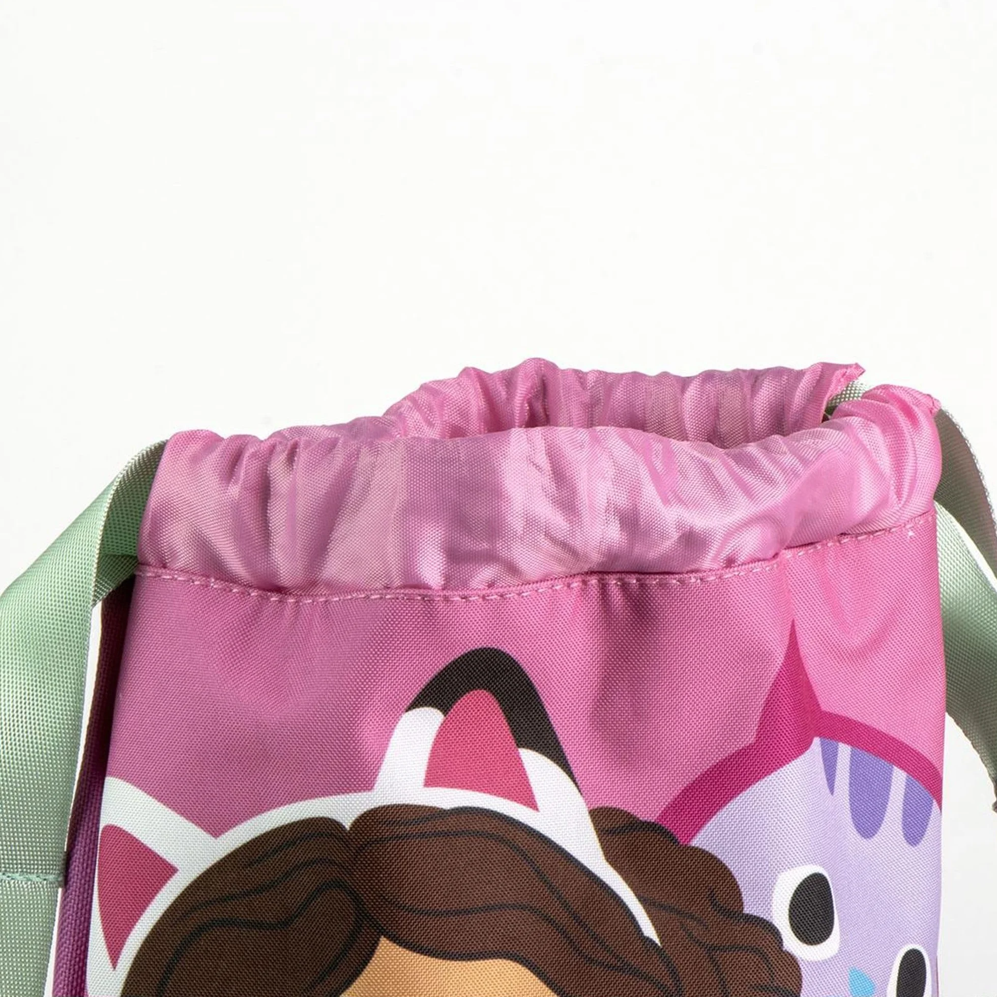 CERDÁ LIFE'S LITTLE MOMENTS Borsa scuola Gabby's Dollhouse – Zaino tipo sacco per bambini con chiusura a coulisse e design Gabby, Perfecto, S