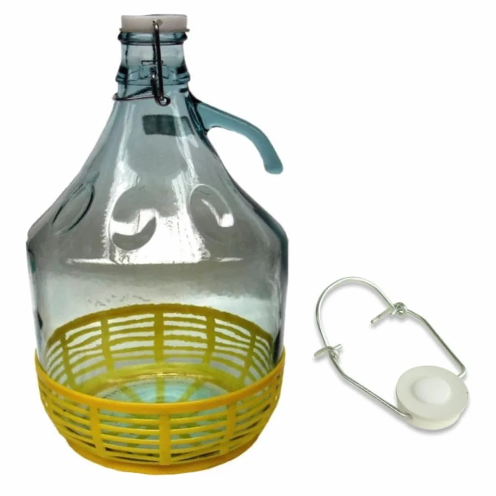 Bottiglie di Vetro Damigiana 5L con Chiusura Ermetica - BOCCIONE Vetro per Stoccaggio