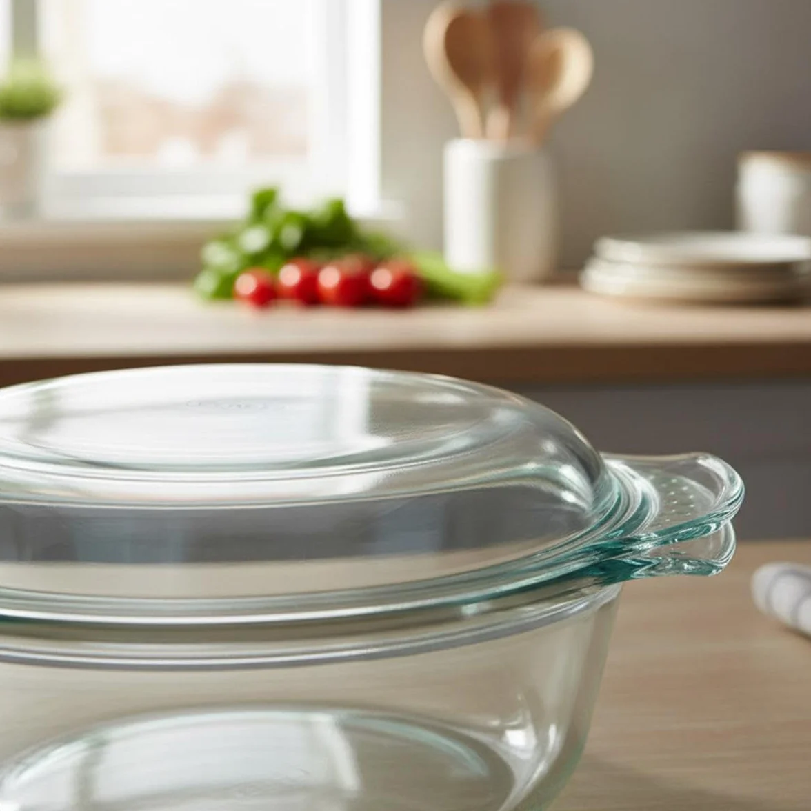 Pyrex Classic Casseruola tonda con coperchio a tegame in vetro borosilicato, 4.9 L