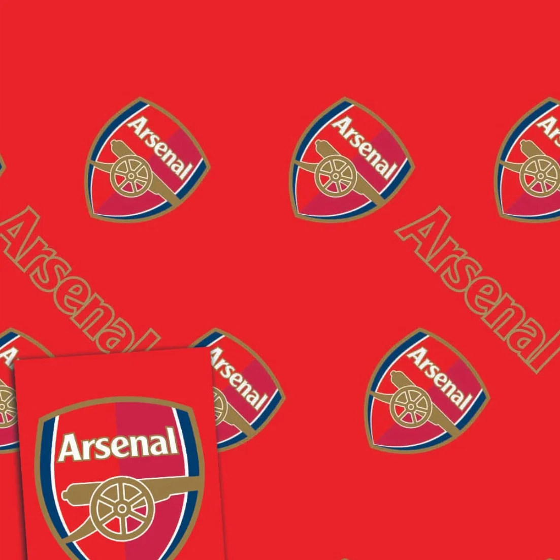 Carta regalo ufficiale Arsenal 2 fogli 2 etichette confezione regalo