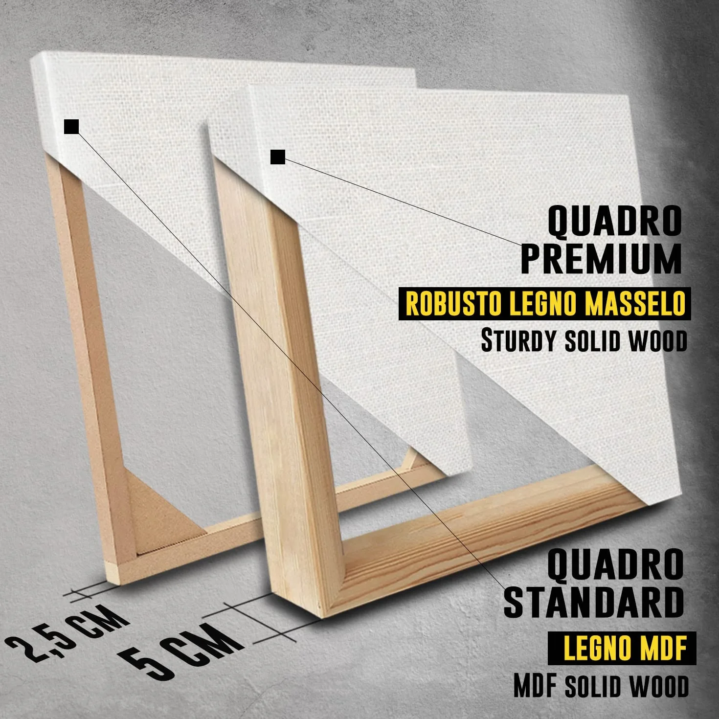 Giallobus - Quadro - 39 - Penne dorate - Tela Canvas Telaio Standard - 100x60 - Pronto da appendere - Quadri moderni per la casa