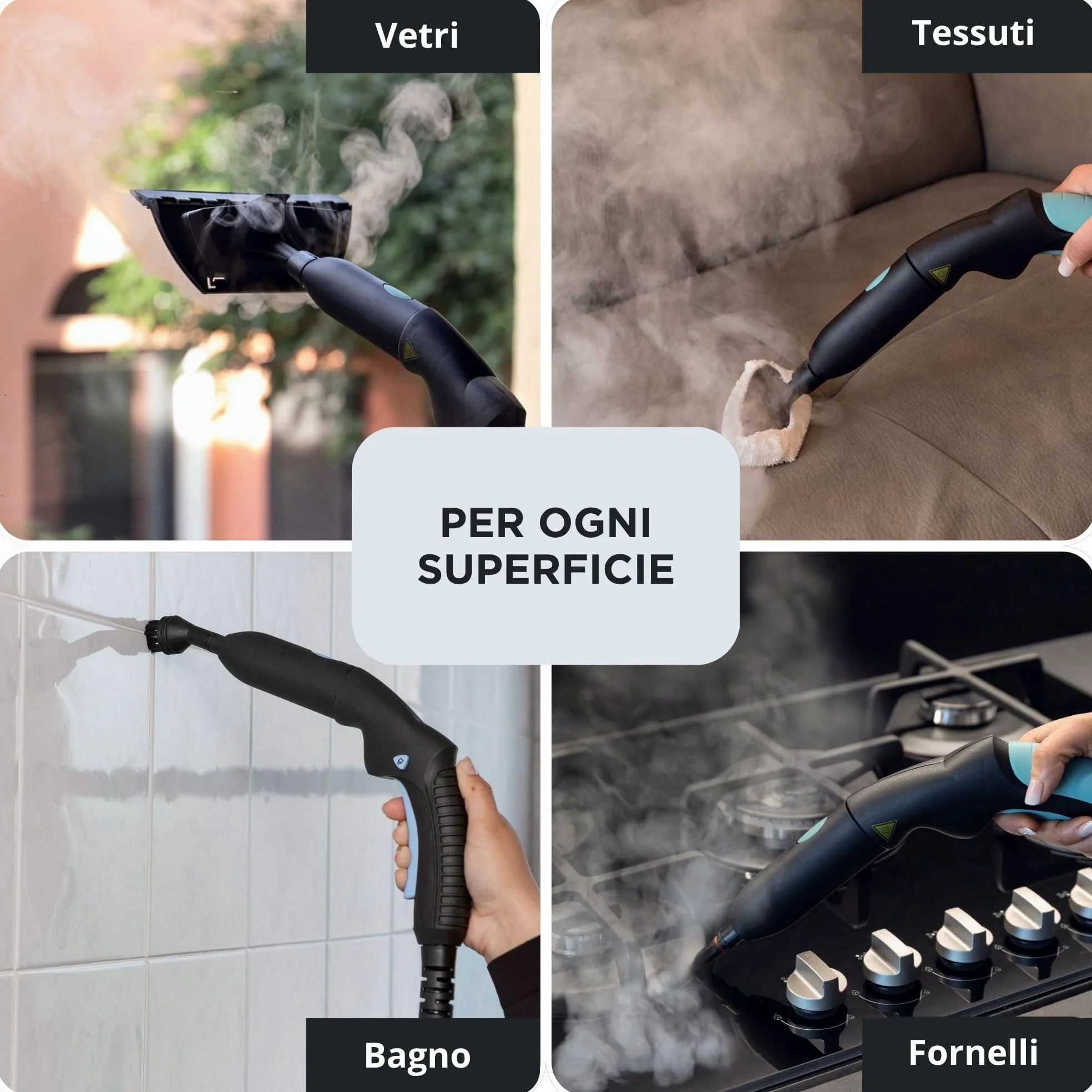 Ariete 4145 XVapor Comfort, Pulitore a vapore, Uccide 99,9% germi e batteri, Kit accessori, Vapore continuo 45', 1500W, 5 bar, Blu