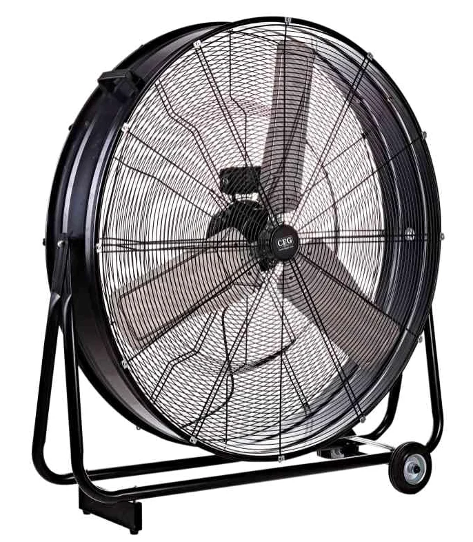 Generico CFG EV102 Uragano 100 Ventilatore Industriale Carrellato, 2 Velocità, Diametro 10 cm, 500W, Metallo Nero