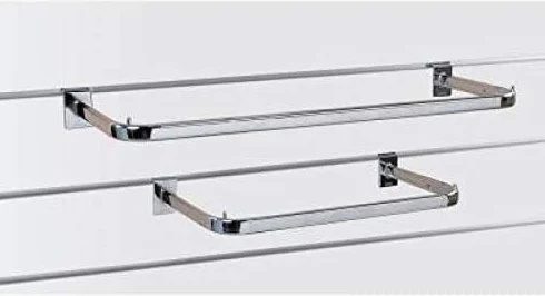 Kit 2 Barre Appenderia per Pannello Dogato Lunghezza l.58 x p.38 cm per Cabina Armadio/Negozio/Arredo