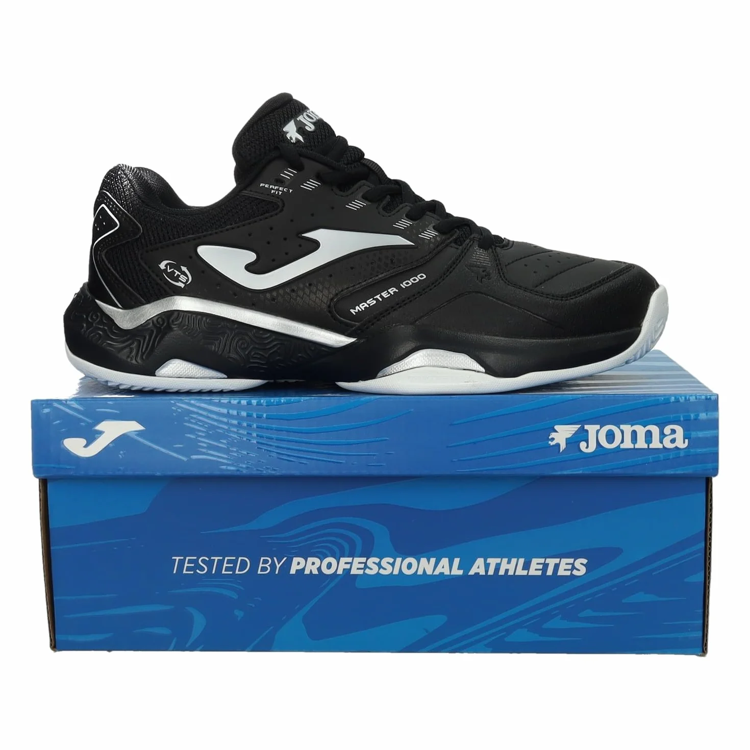 Joma Master 1000 Scarpe da Paddle Uomo Nero Argento Suola Antiscivolo