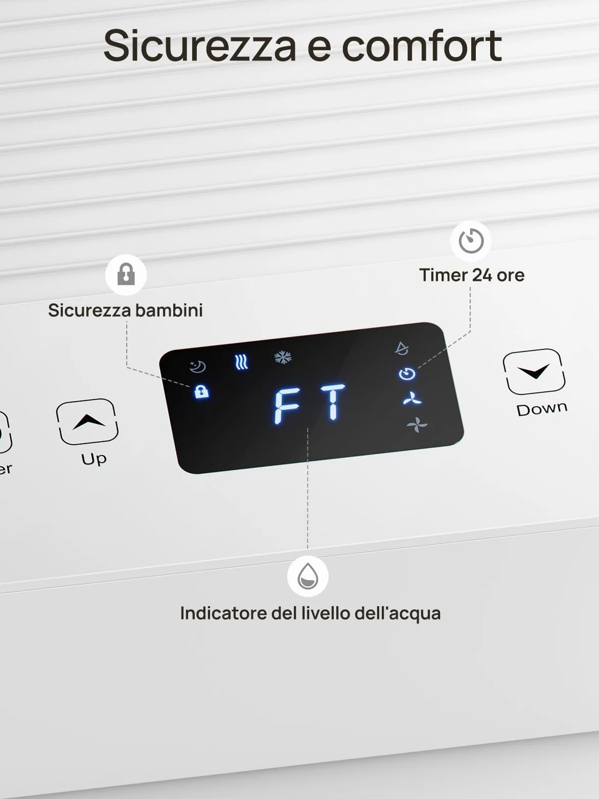 Climatizzatore mobile 9000 BTU, 4 in 1 (raffreddamento/deumidificazione/ventilazione/modalità sleep), telecomando, display LED, timer 24h e sicurezza per bambini, ideale per casa, ufficio, campeggio