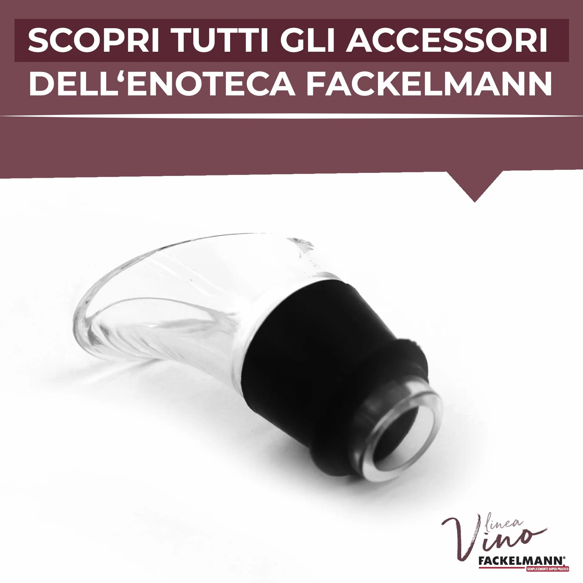 Fackelmann Beccucci Decanter 2 pz antigoccia lavastoviglie plastica silicone 4 x 5,7 cm