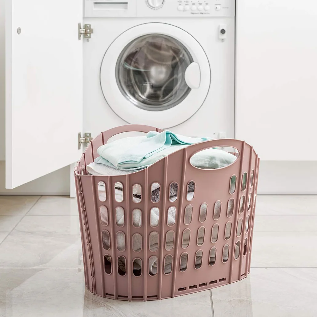 Addis Cesto portabiancheria pieghevole Easy Store per vestiti, rosa, 38 litri