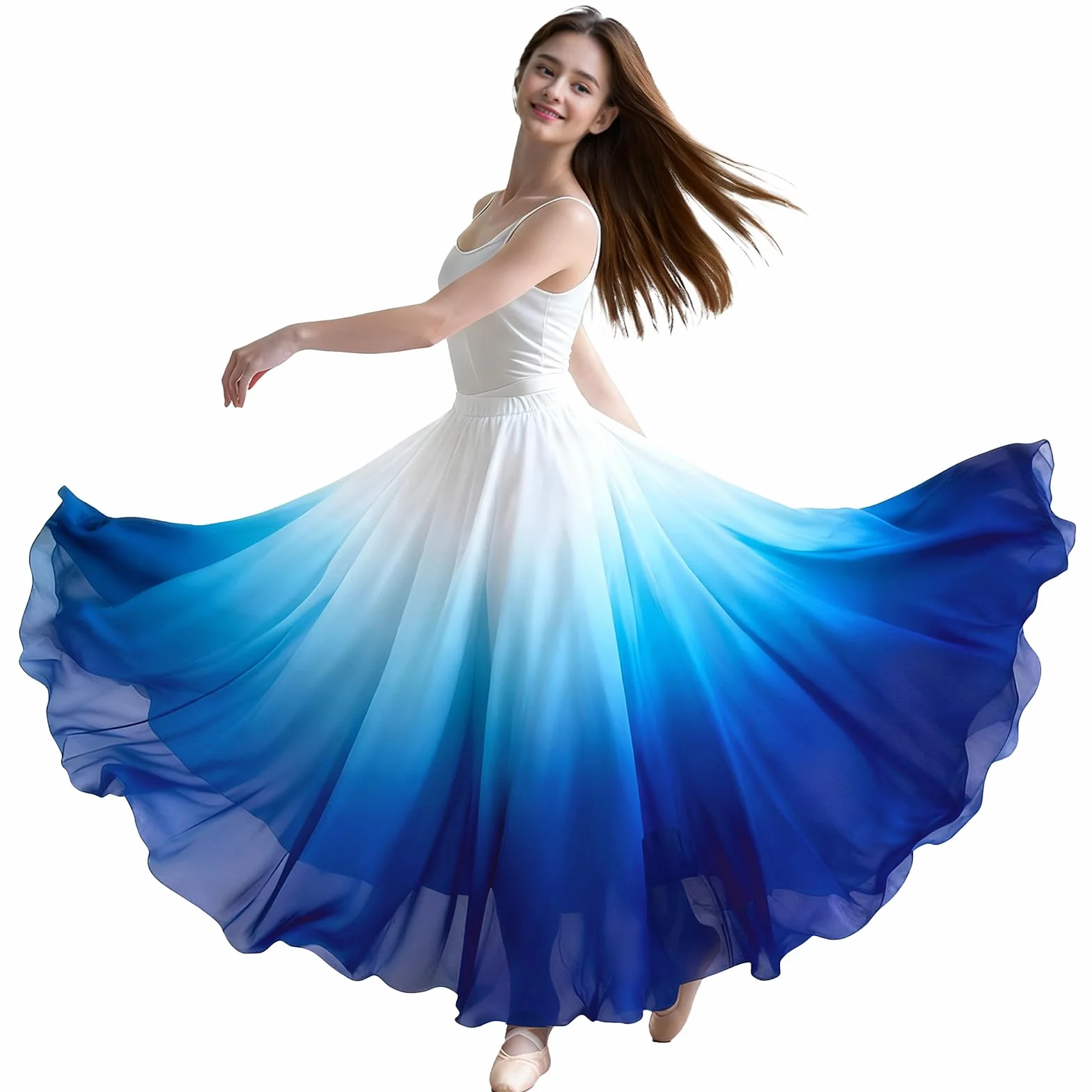 Baisdan Donna Gonna in Chiffon per Danza del Ventre, Gonne Flamenco a Cerchio Completo per Costumi di Halloween, Carnevale Spettacoli