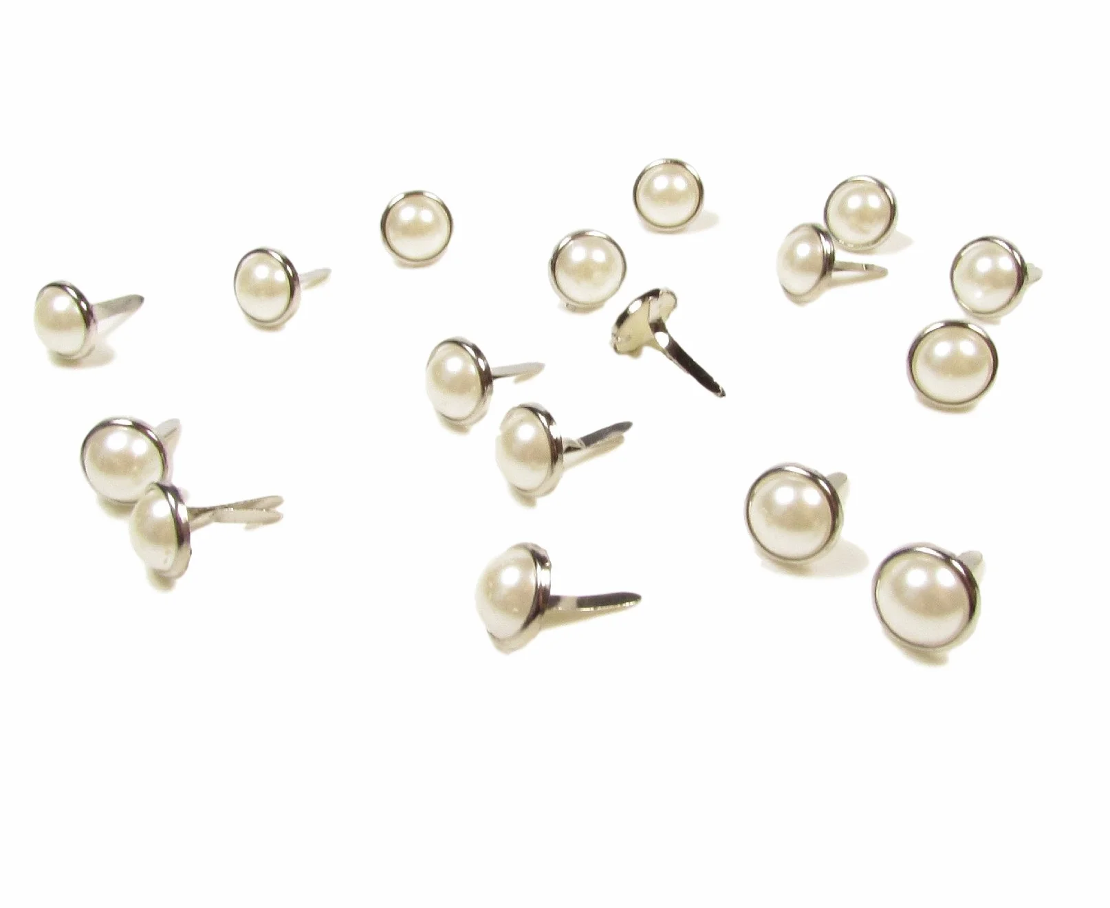 Brads For Crafts & Scrapbooking - Spilli con testa a perla, rotonda, 10 mm, colore: avorio, confezione da 100 pezzi circa
