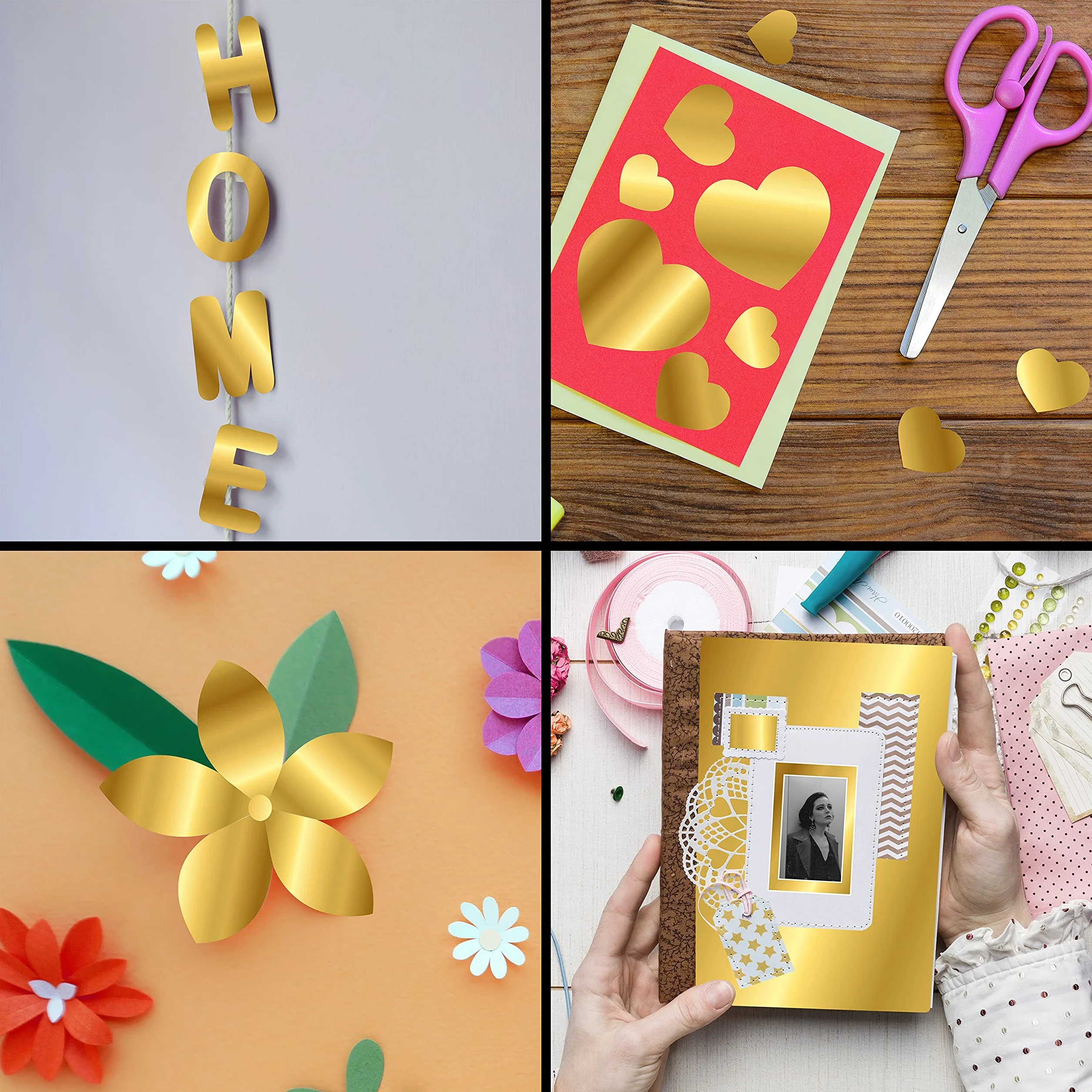 Belle Vous Fogli A4 Colorati Dorati 60 Fogli Carta Perlata Cartoncino Oro 250 g/mq 29,7 x 21 cm per Scrapbooking Inviti Nozze