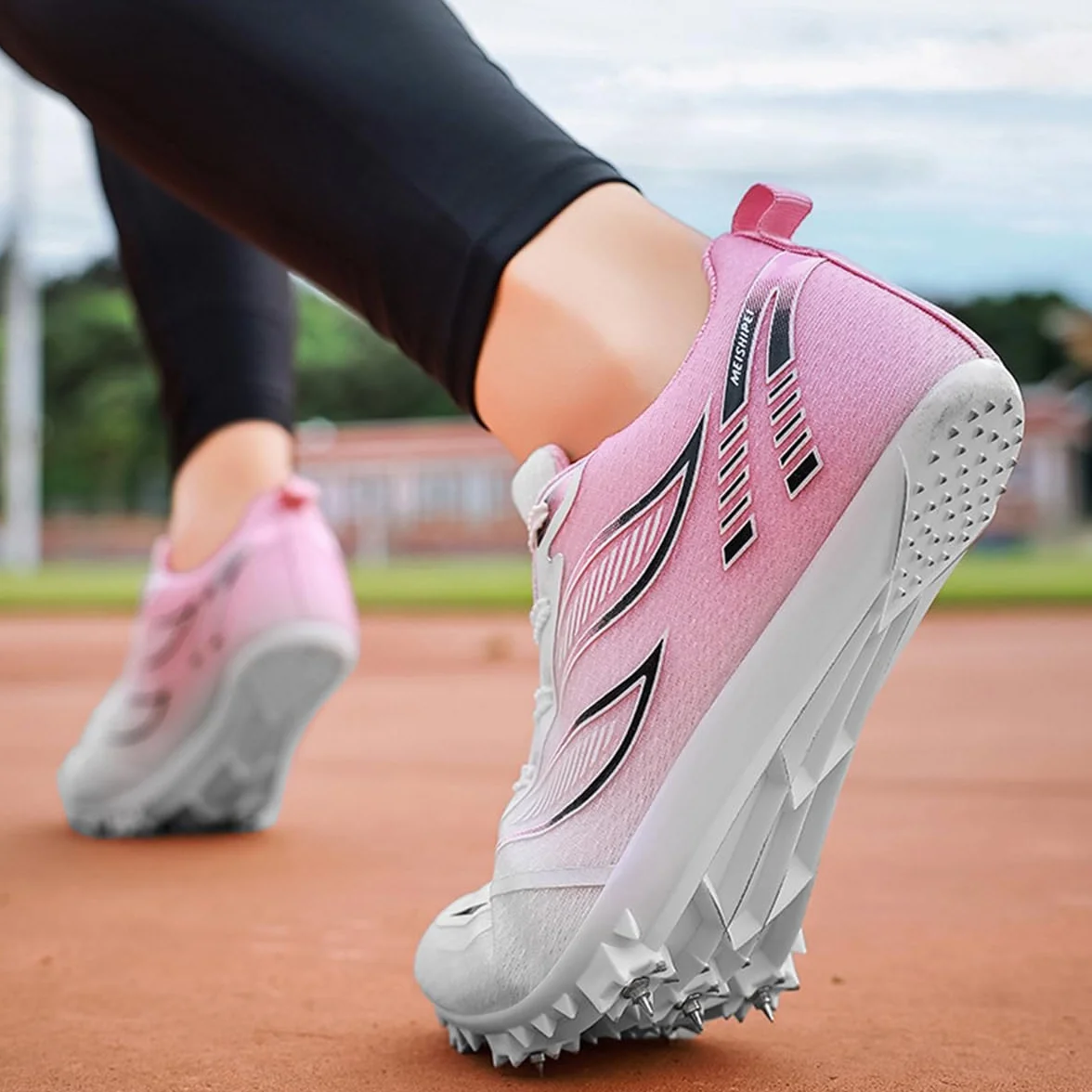 Scarpe da Atletica Leggera 7 Chiodi Donna Salto in Lungo Traspirante Antiscivolo