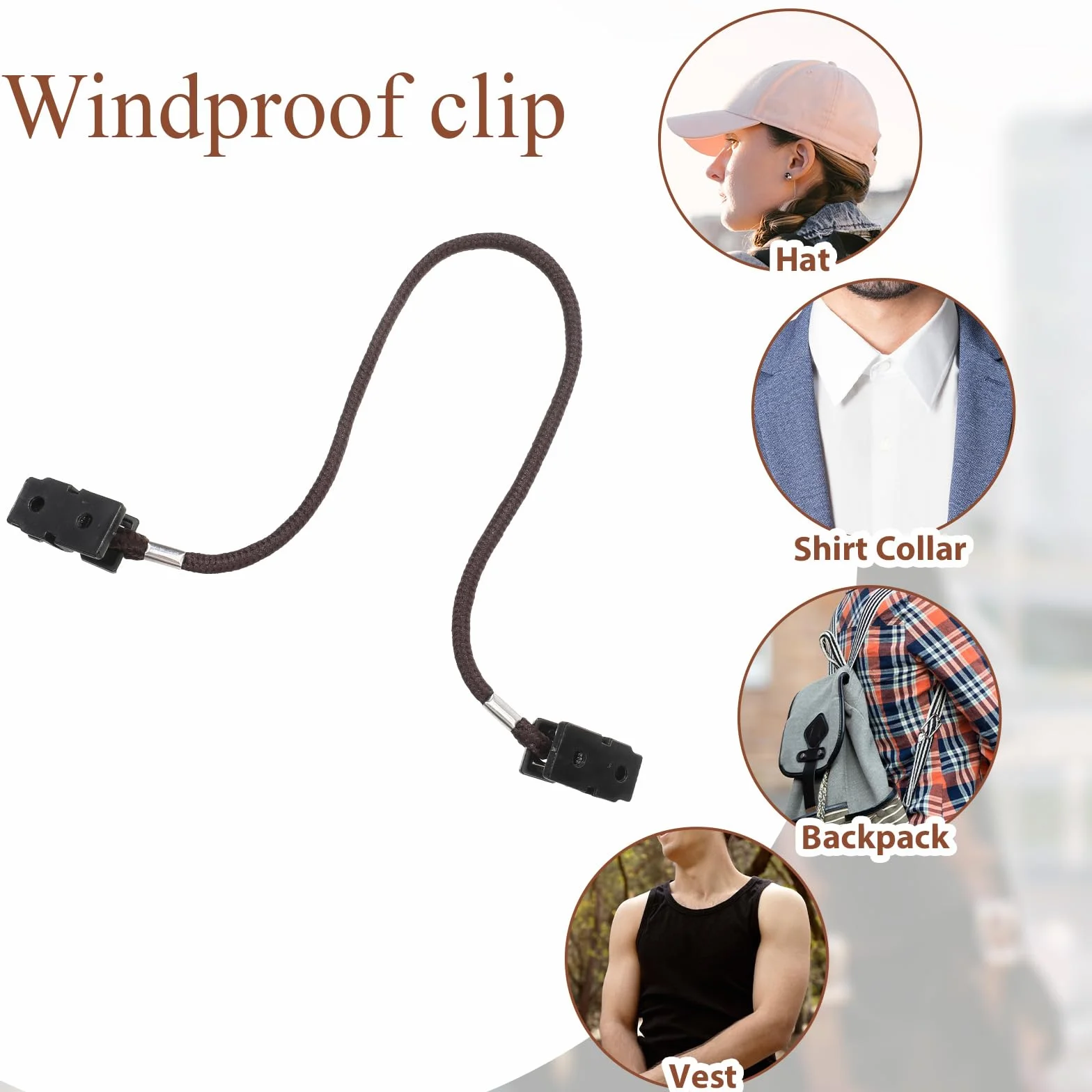 KALIONE Clip per cappello a vento clip di fissaggio per cappelli antivento clip per cinghia clip regolabili con corde cappelli anti vento clip clip per cappuccio per corsa escursionismo campeggio