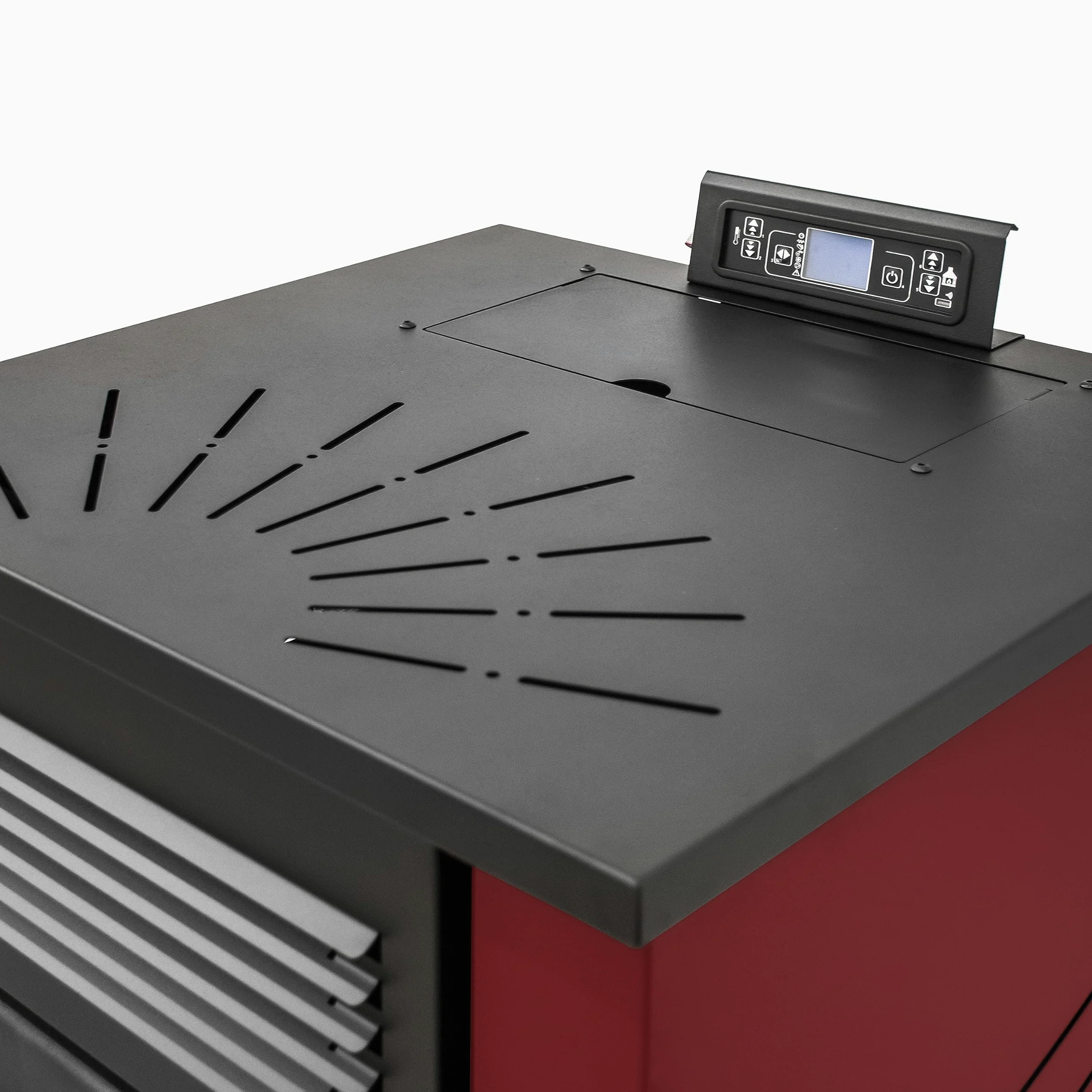 STUFE A PELLET ITALIA Canada 14 KW - Stufa ad Aria Ventilata Efficienza 89% Scalda 130m² Autonomia 15H Programmabile 5 Velocità e Potenze Garanzia 24 Mesi Rosso