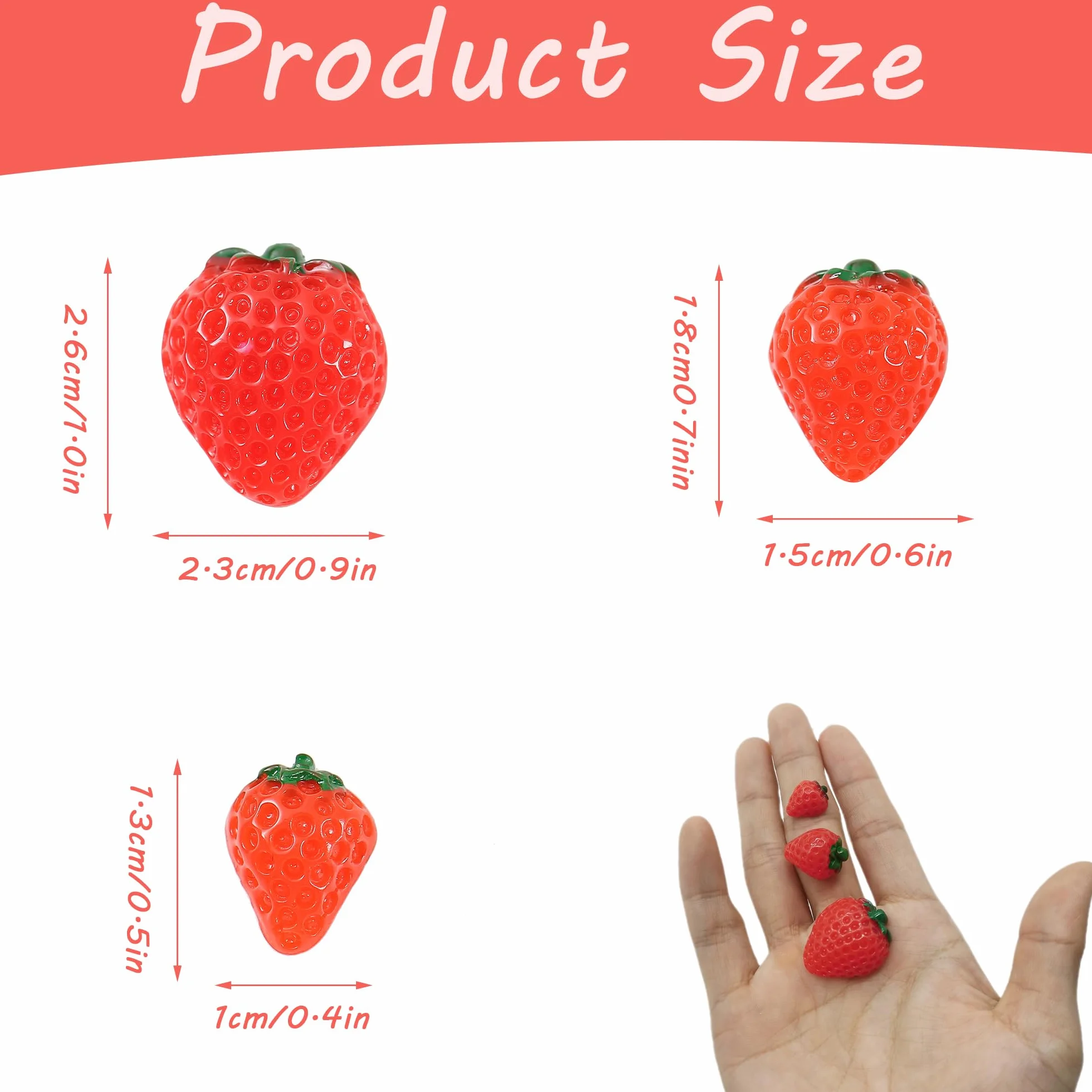 Fragola Artificiale in Resina 30 Pezzi - Frutta Decor Simulazione per Artigianato Fai da Te