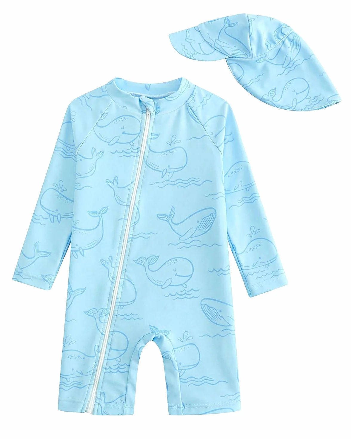 Costume da bagno intero con chiusura a strappo protezione UV bambini 3 mesi-3 anni