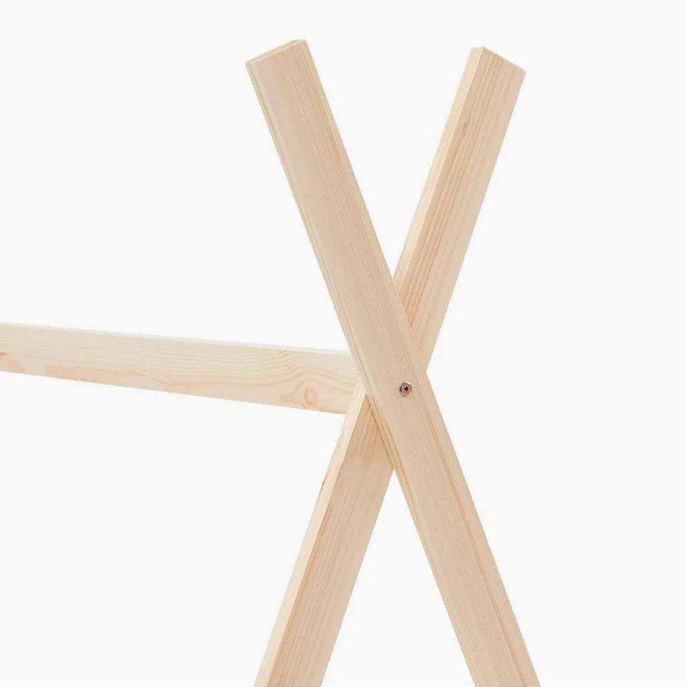Telaio per letto per bambini in legno massello di pino, 80 x 160 cm, con rete a doghe, stabile lettino con design a casetta da gioco, adatto per bambini, con spazio portaoggetti