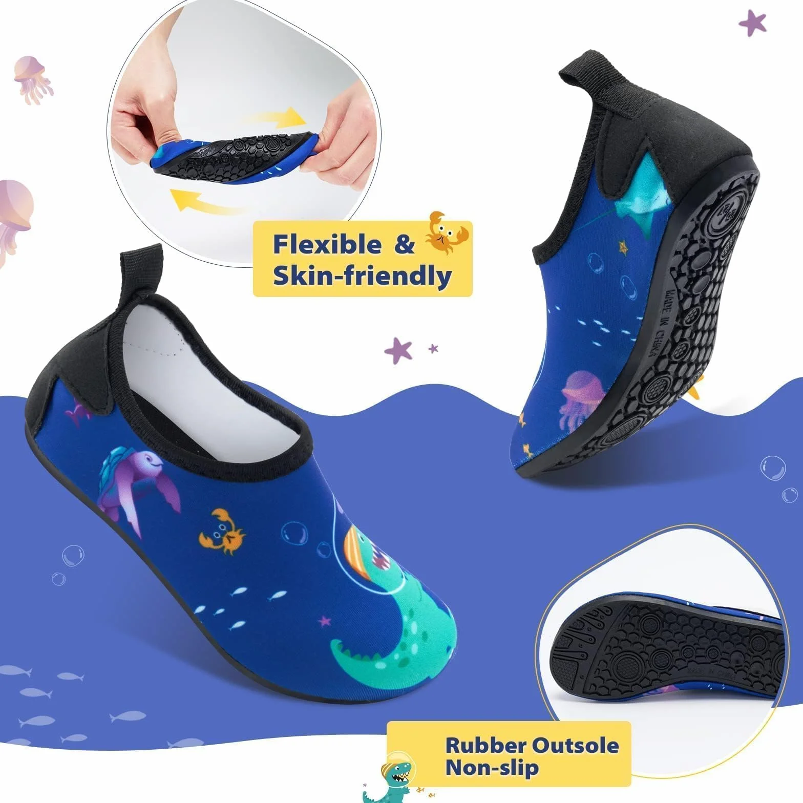 Scarpe da Acqua per Bambini Ragazzi Ragazze Maglia Morbida