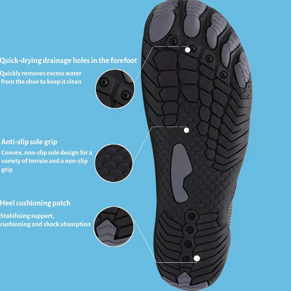 Scarpe Sport Acquatici da Uomo e Donna Antiscivolo con Drenaggio per Spiaggia Surf Yoga