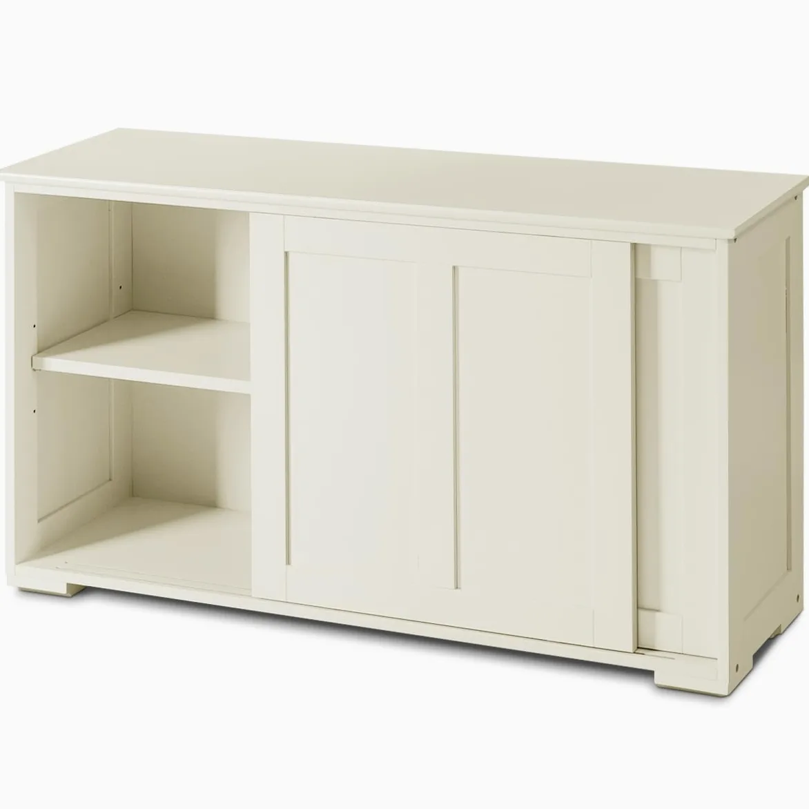 Armadietto da Cucina Salvaspazio, con Piano Superiore e 2 Ante Scorrevoli, Mobile Cucina Multiuso per Soggiorno Ingresso Ufficio, Design Moderno, 106,7 x 62,5 x 33cm (CREMA)