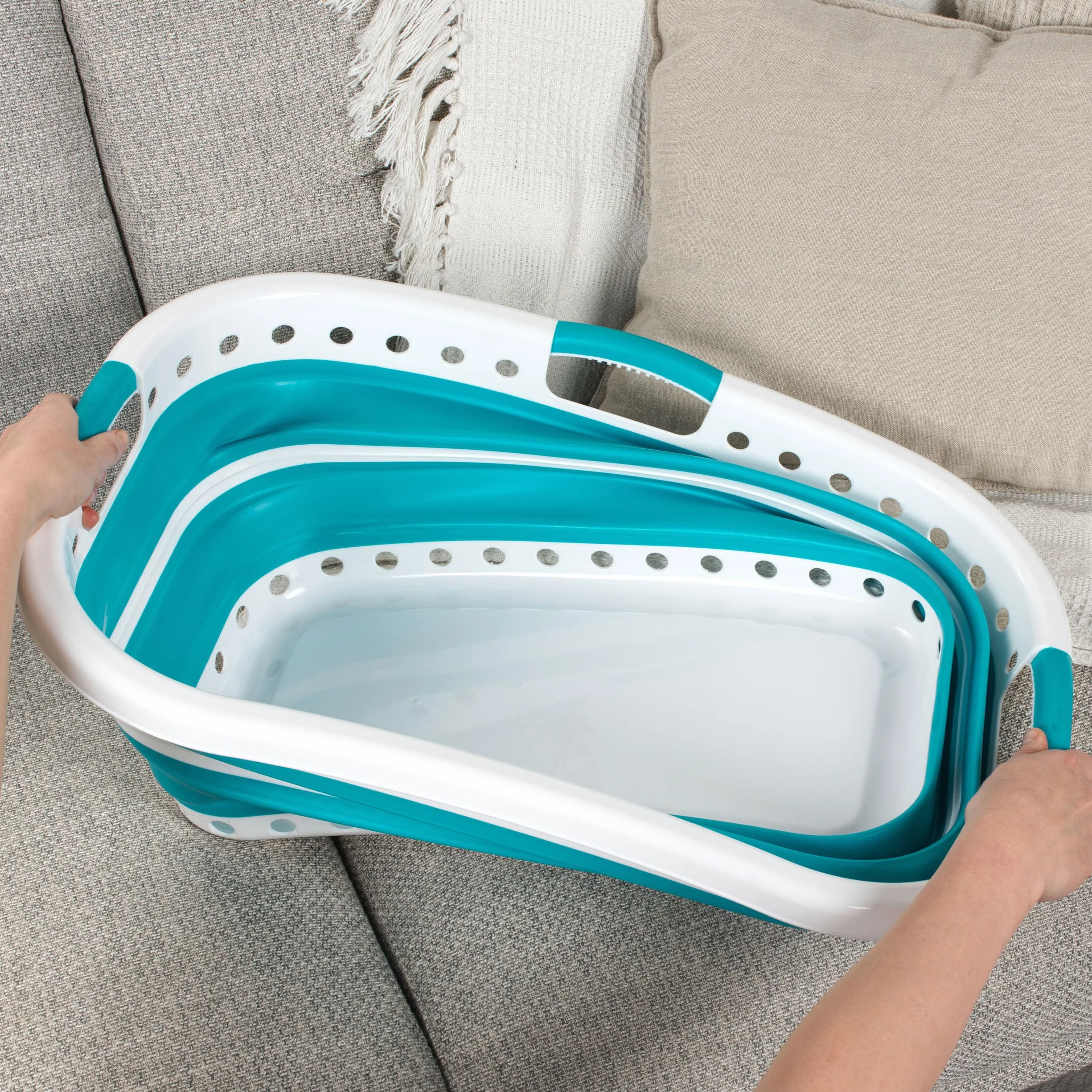 Beldray Cestello per bucato pieghevole 37 l turchese