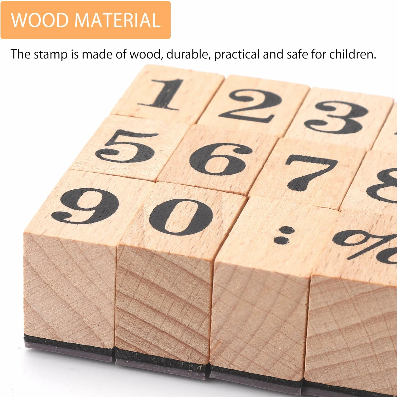 12 pezzi timbri timbro timbri numeri in legno per scrapbooking, design di carte, planner (2,4cm×1,6cmx2,3cm)
