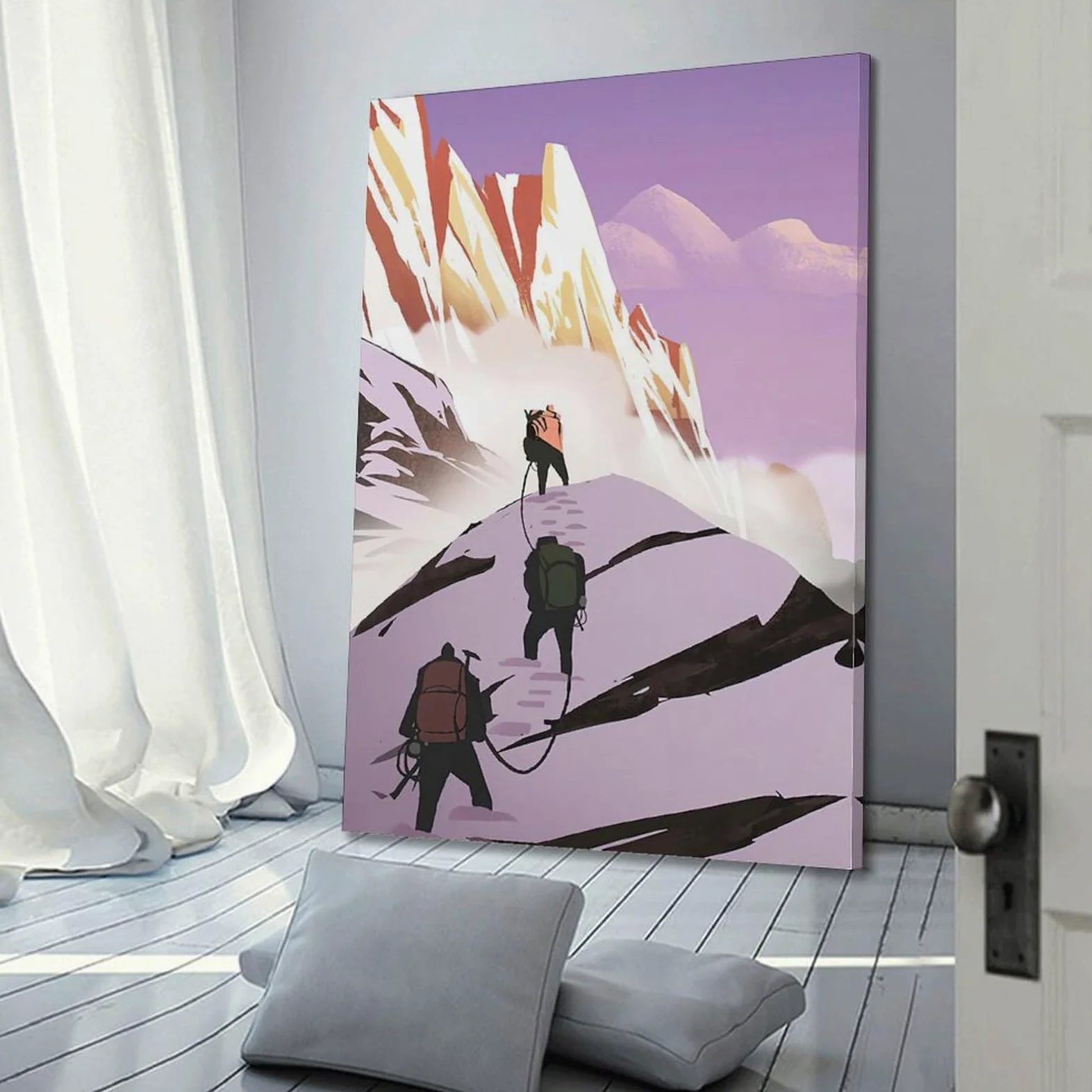 LNSIZH Poster sportivo con luci e ombre, motivo: squadra alpinistica, stampa artistica su tela, poster decorativo moderno, per camera da letto, per camera da letto, 60 x 90 cm