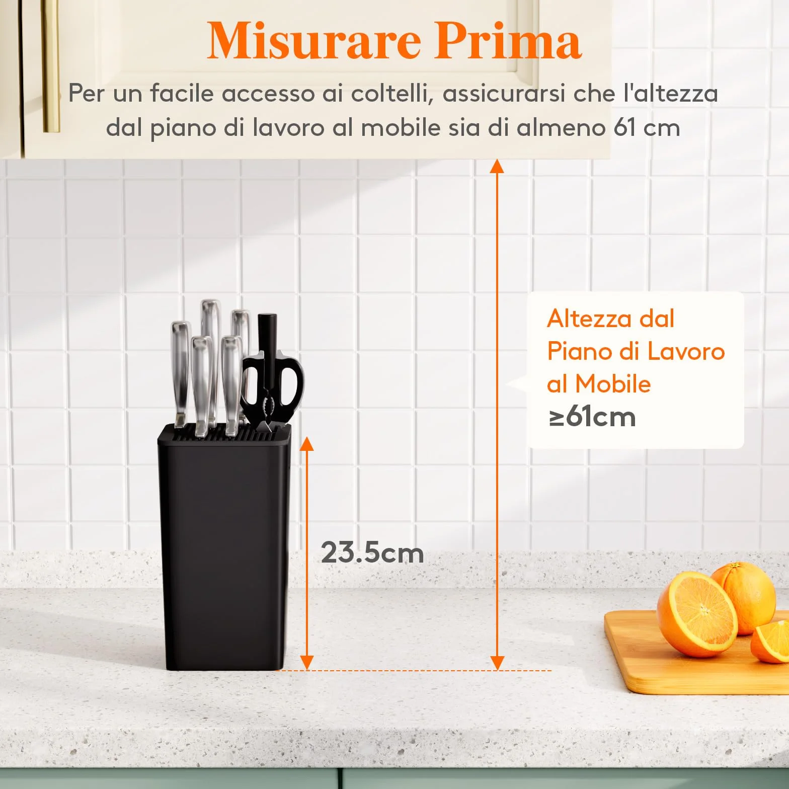 Lifewit Portacoltelli Universale per Fino a 15 Coltelli con Fessura Forbici e Affilacoltelli, Nero