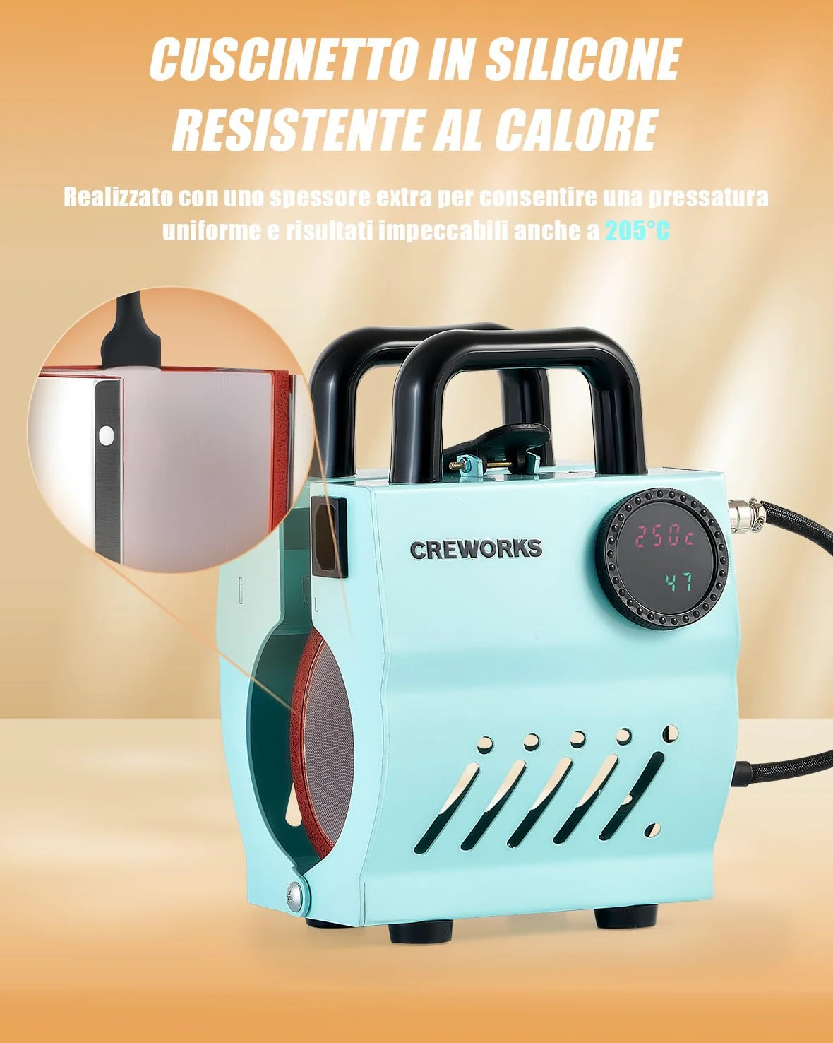 CREWORKS Pressa a Caldo per Tazze 265-440 ml Mini Pressa Tazze per Sublimazione Termopressa per Tazze Portatile con LCD Controllo della Manopola Tempo e Temperatura Regolabile per Bicchieri Tazze