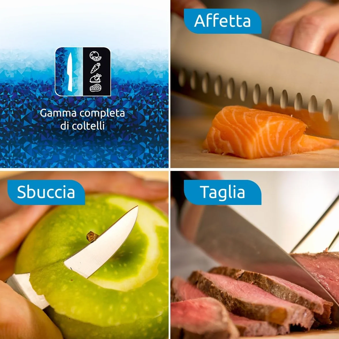 Lagostina Iceforce Coltello da Chef 20 cm Acciaio Inox Lama Raffreddata