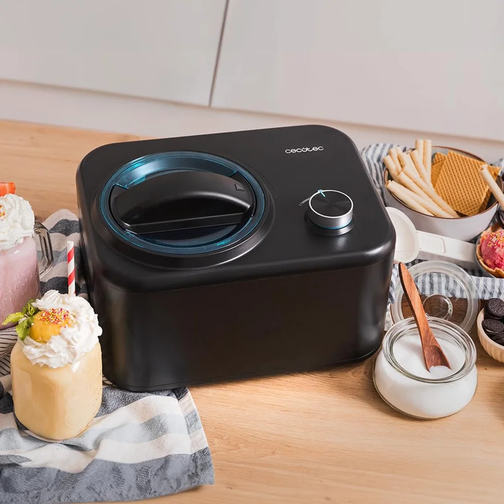 Cecotec Gelatiera con compressore da 0,8 L Gelacy 800. 100 W, Macchina per gelato, Controllo Manuale, Ciotola Estraibile in Alluminio, Gelati in 60 minuti, Automatico.
