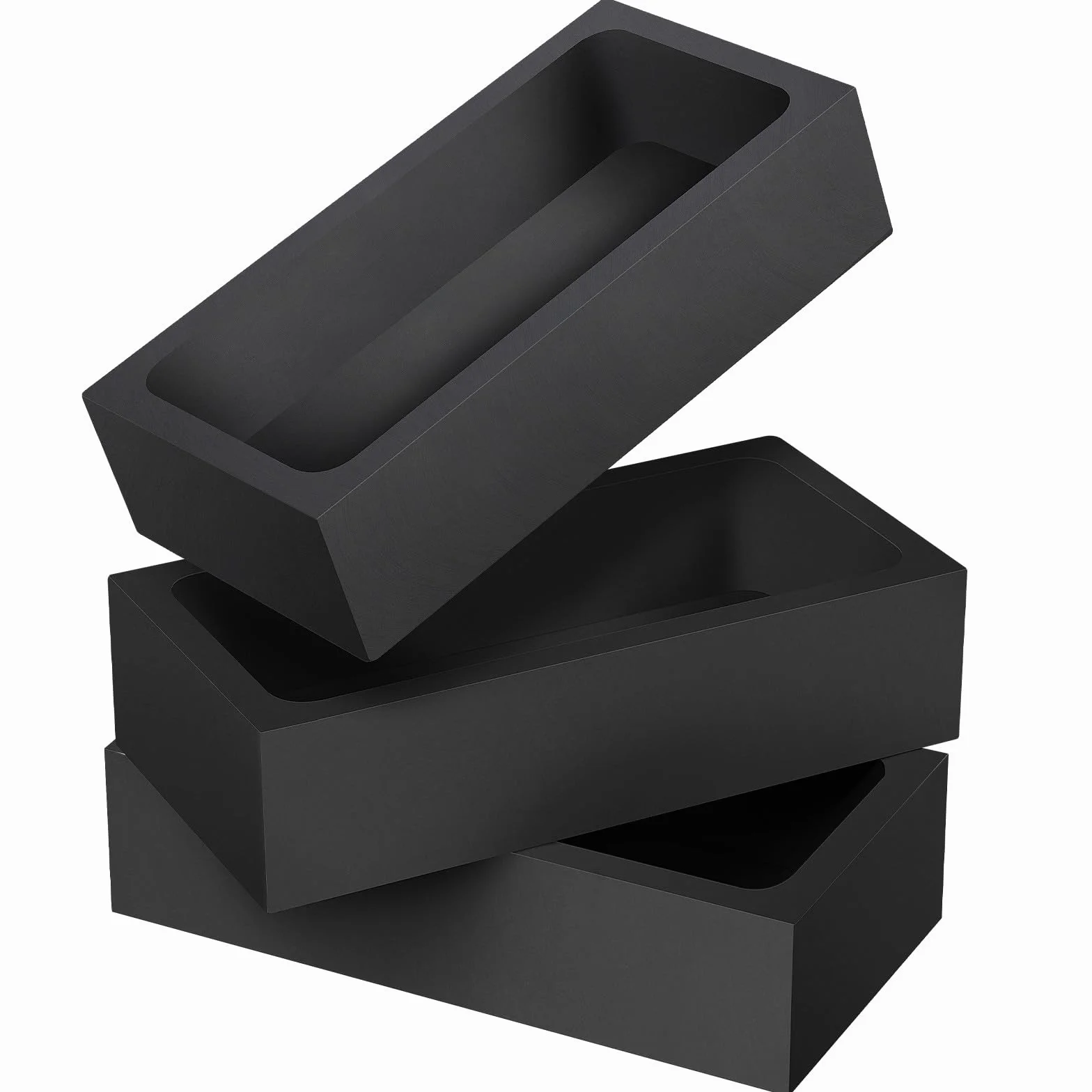 Beaupretty Stampo in Grafite Nero 3 Pezzi per Colata Metallo e Olio Alta Stabilità Termica