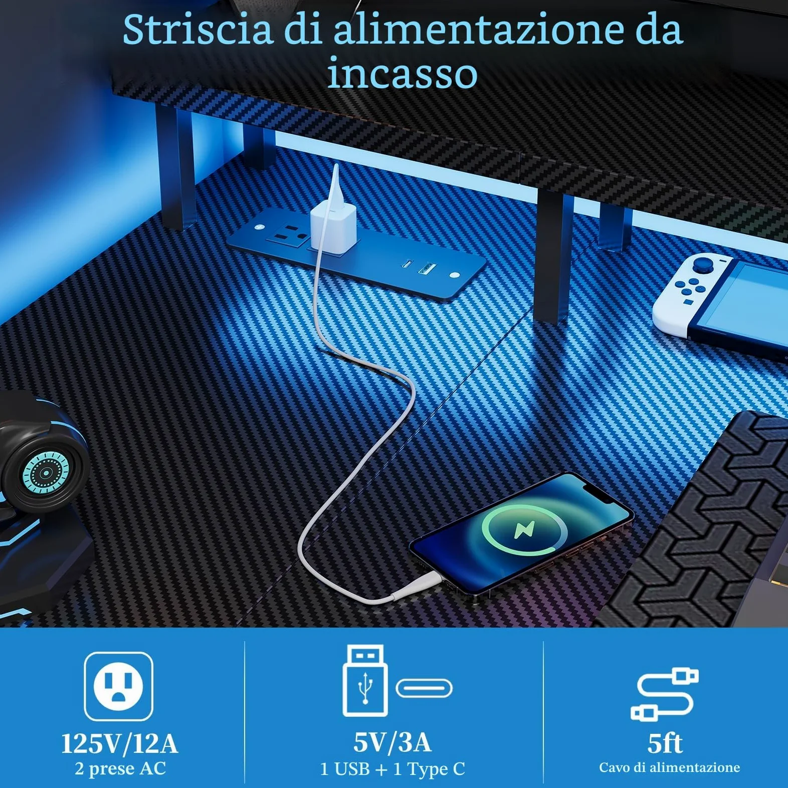 Grandder Scrivania ad Angolo Reversibile 120x70cm, Tavolino Computer a Forma L Ripiani Portaoggetti e Struttura in Acciaio, per Gaming, Computer, Ufficio, Studio e Casa, Nero