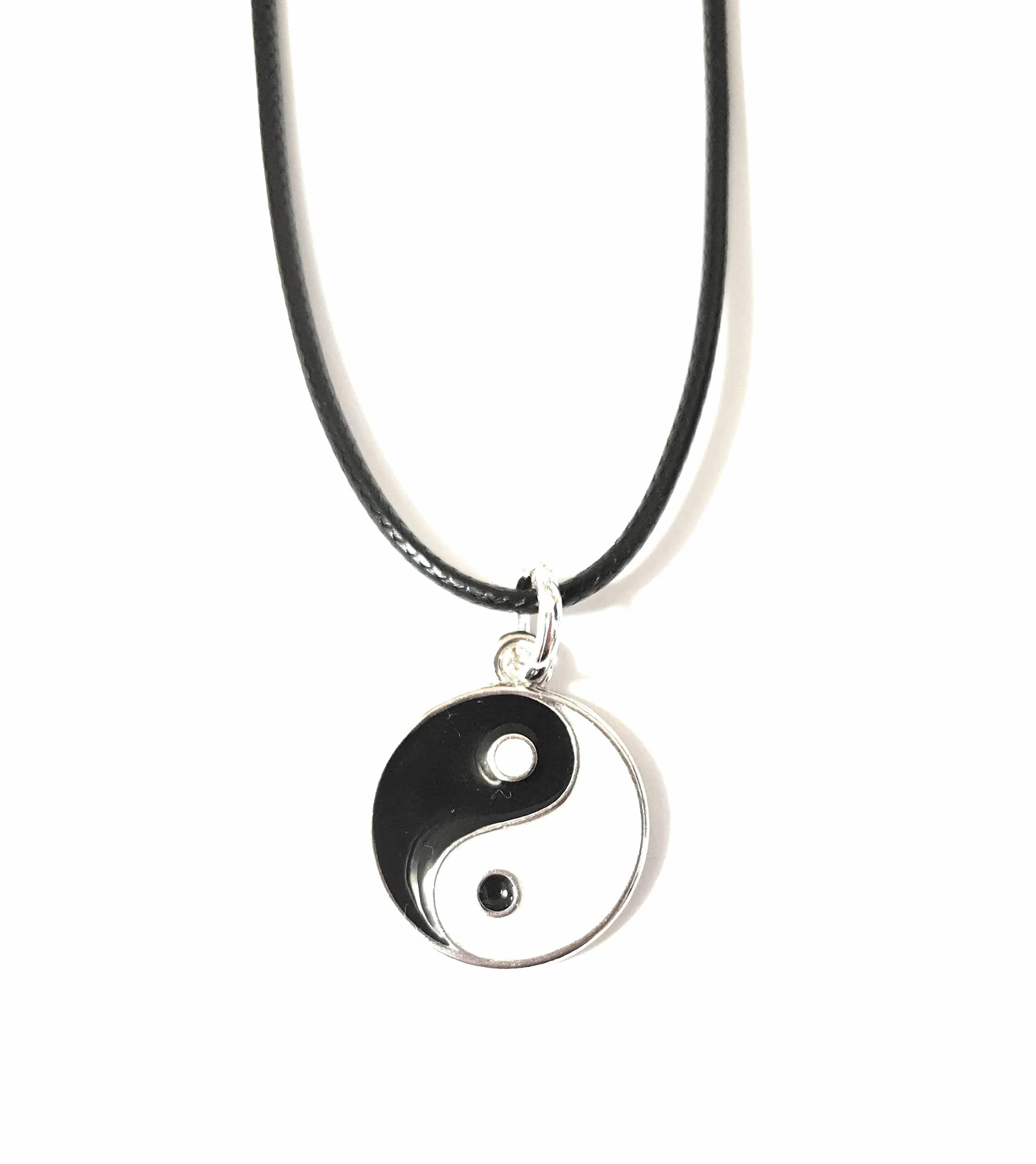 Ciondolo Ying-Yang collana pelle