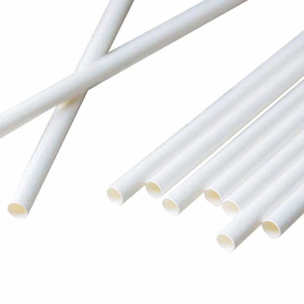 GREENBOX Cannucce di carta Jumbo 23 cm, cannuccia 8 mm, biodegradabili, cannucce bianche ecologiche, per frullati, 150 pezzi