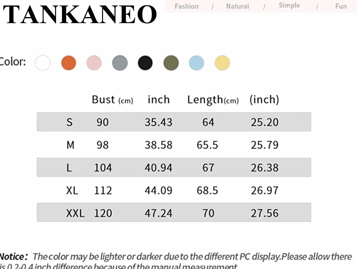 Tankaneo Maglietta da Donna con Scollo a V a Maniche Corte, Casual, Ampia, Estiva, Mezza Manica, Oversize, Maglietta a Tunica