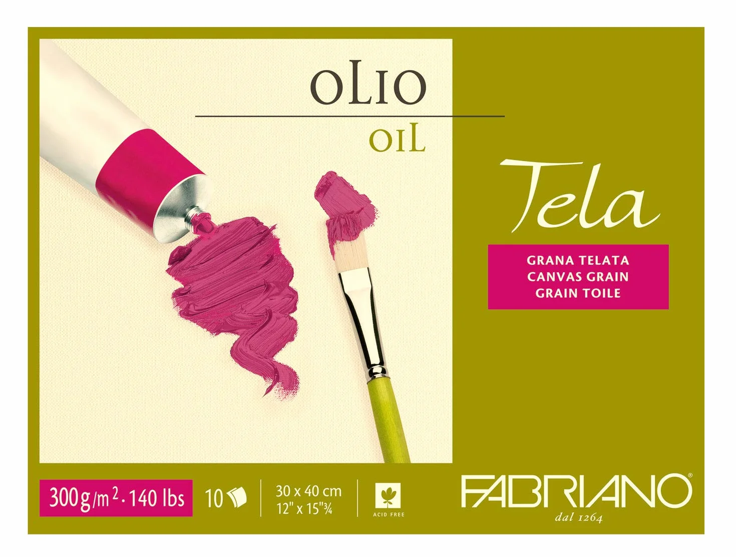 Fabriano ölmalpapier, Cotone, Bianco, 40 x 0.5 x 0.5 cm