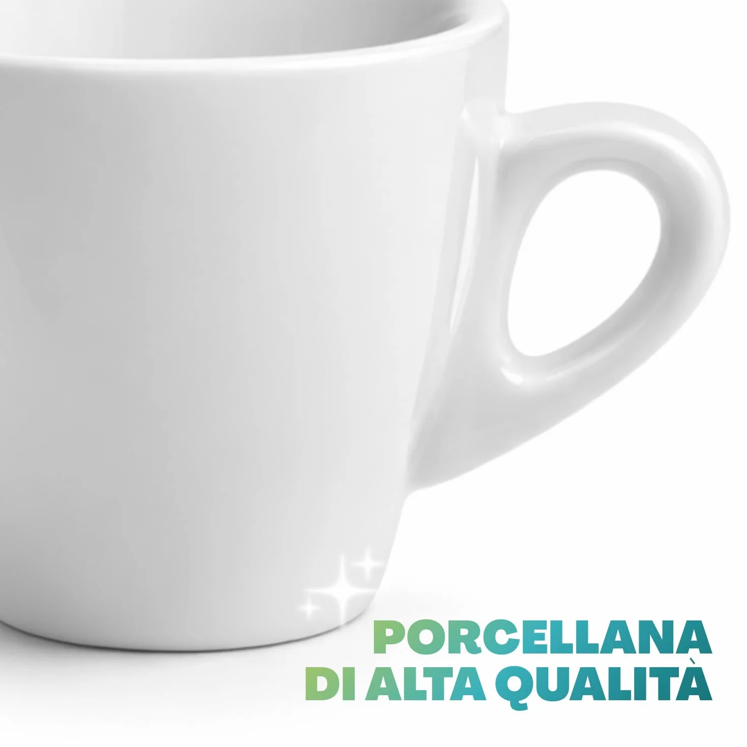 PALUPLUS Set 12 Tazzine Caffè in Porcellana da 80 ml, Tazze da Espresso con manico, Lavabili in Lavastoviglie, adatte per Microonde, Colore Bianco -208F