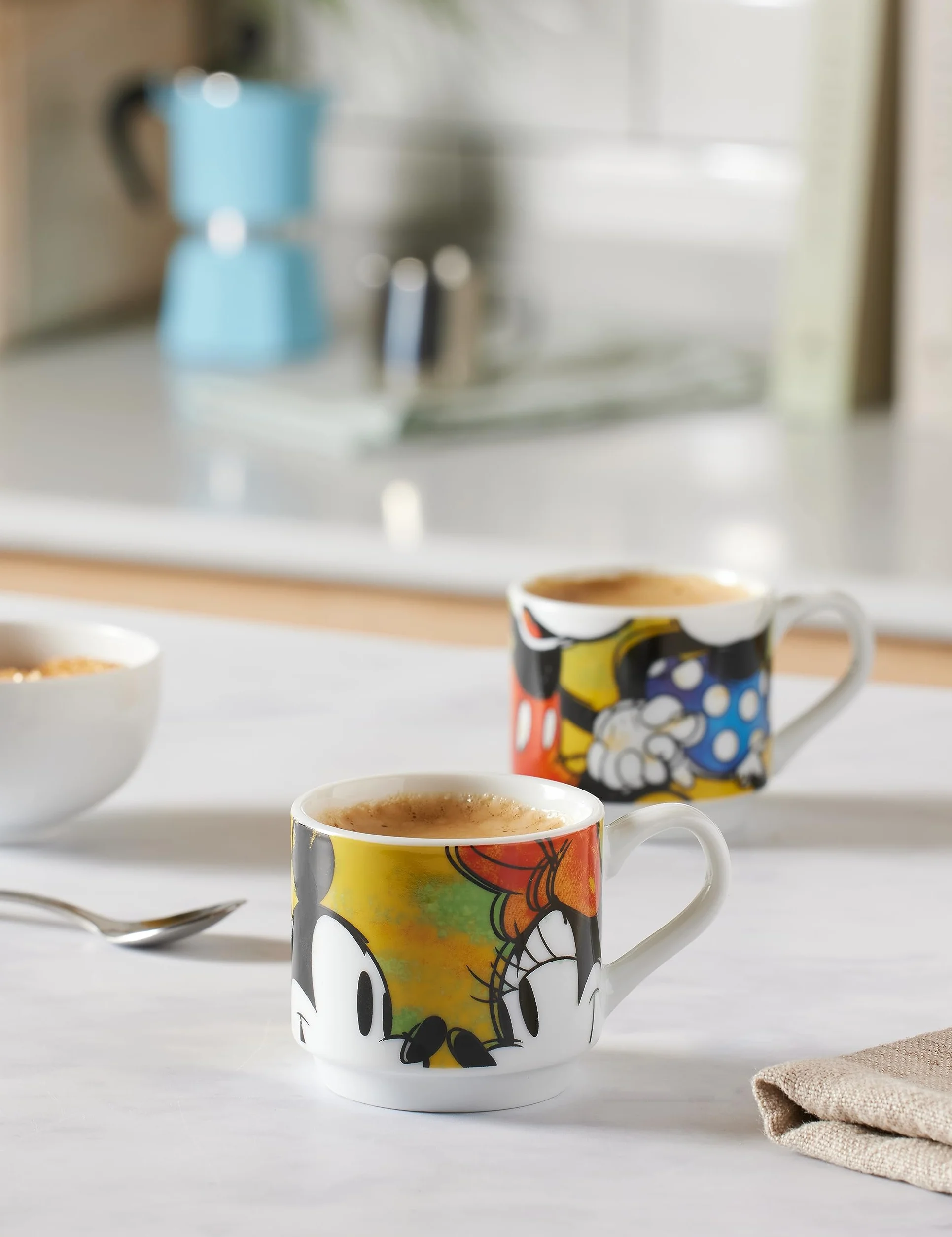 Egan PWM02I/V Set Tazze Caffe, Modello Sweet Love, Porcellana, Verde, 2 unità (Confezione da 1), 80ml