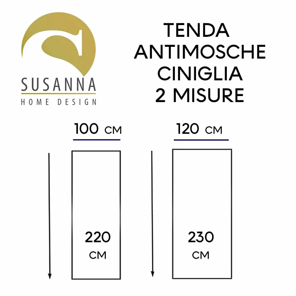 Susanna Home Tenda Antimosca Antirumore Caduta Pannello Porta Finestra Casa in Ciniglia (BRONZO, 120X230)