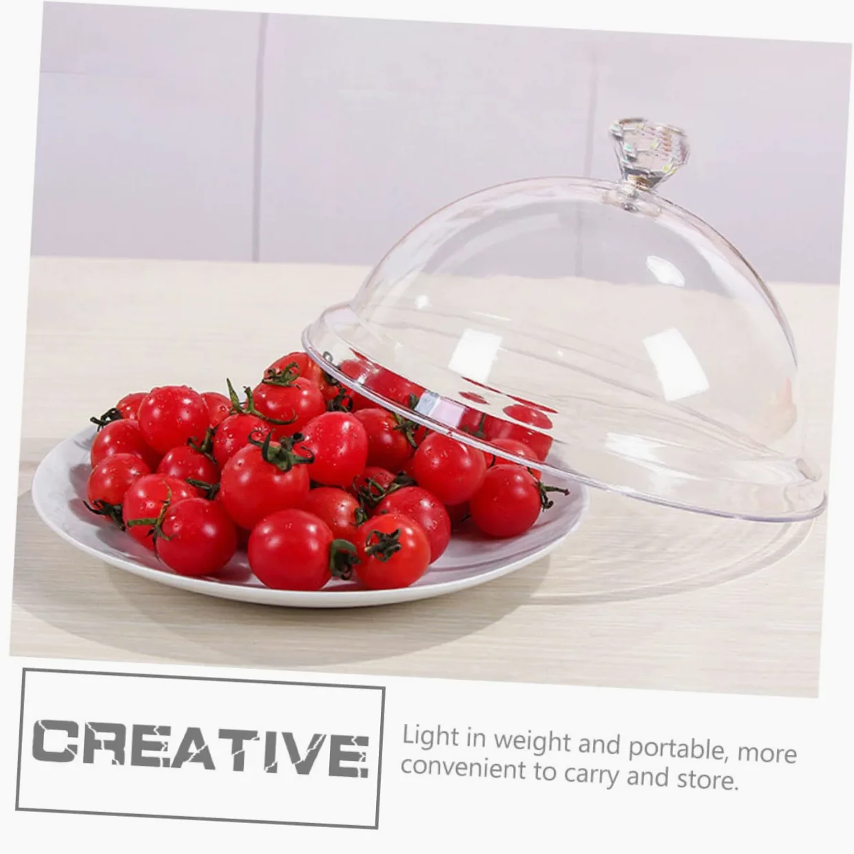 Piatto Rotondo da 30 cm per riporre Snack con Coperchio Antipolvere da 12 Pollici, Vassoio Multifunzionale per Frutta e Dolci, per Uso Domestico e per Matrimoni