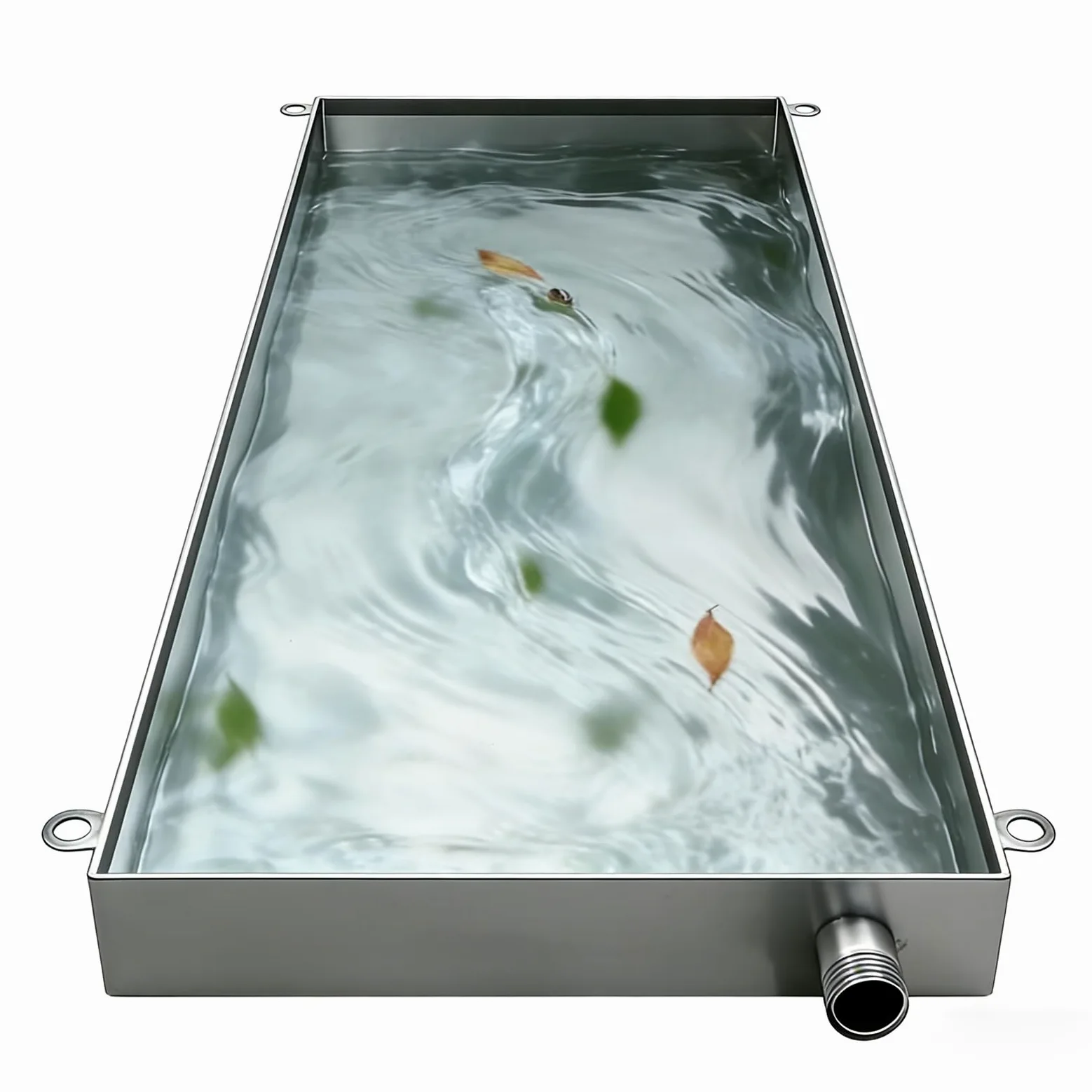 Vaschetta di Raccolta Umidita con Scarico Altezza 10cm in Acciaio Inossidabile for Condizionatori Esterni e Pompe di Calore Cassetta Scarico Condensa Condizionatore(65x90cm(26x35in))