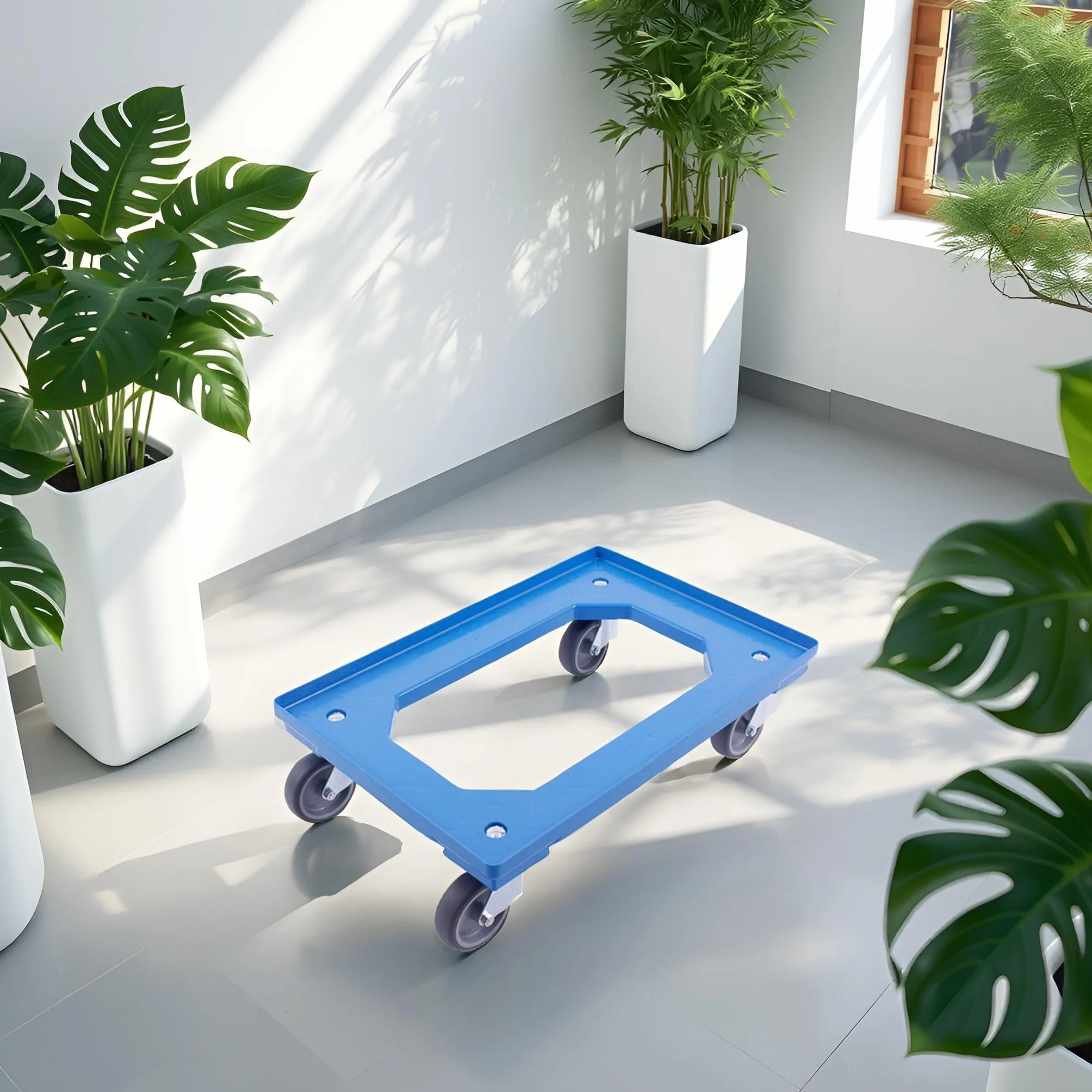 Carrello trasportabile 300 kg 4 ruote girevoli Made in Germany TÜV blu