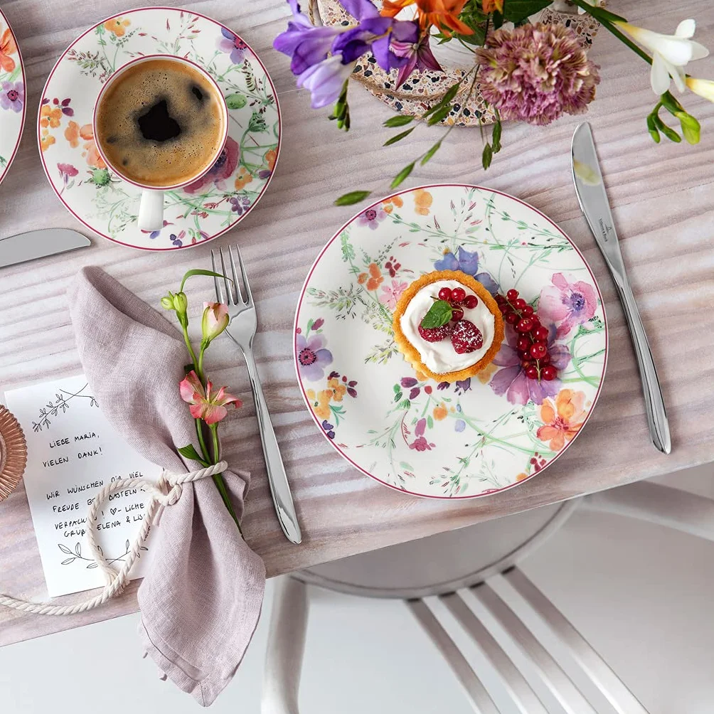 Villeroy & Boch – Mariefleur Starter Set 10 Pezzi Variopinto, Lavabile in Lavastoviglie, Adatto per Microonde, Piatti Servizio Fiori, Piatti Eleganti, Set Di Stoviglie, Porcellana Premium