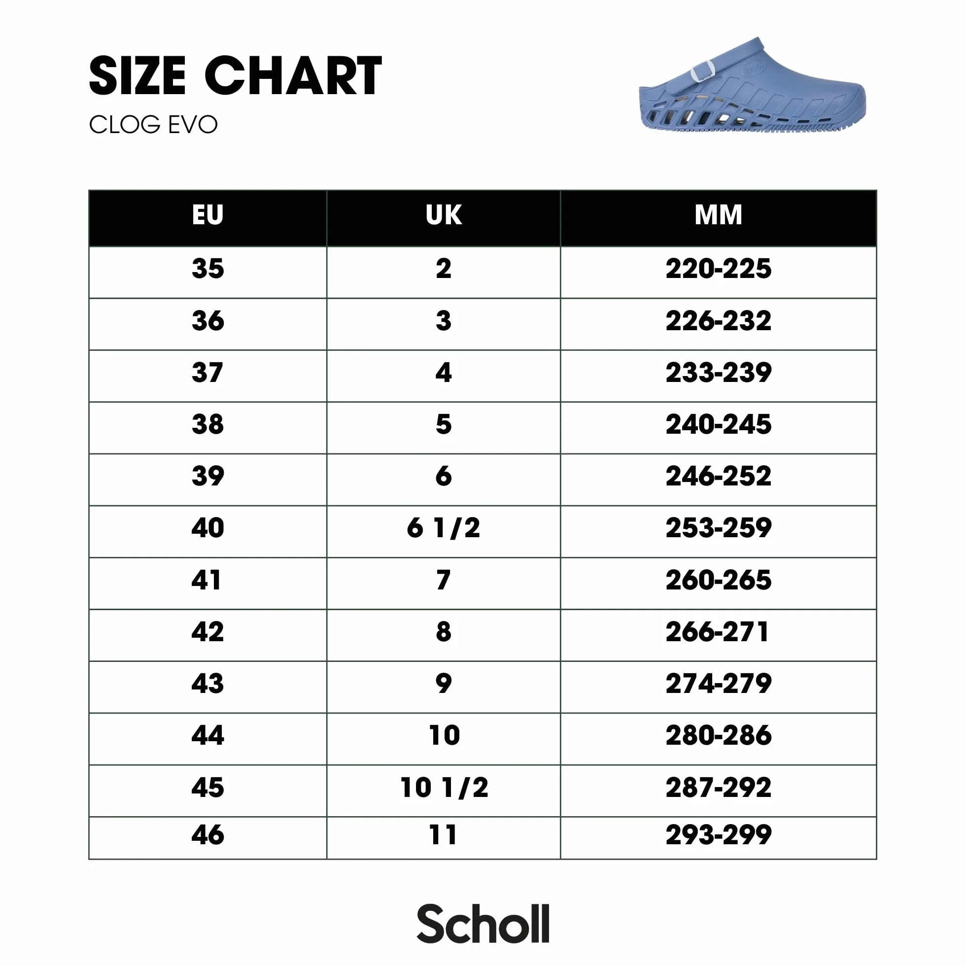 Scholl Clog Evo Zoccoli Sanitari Medicali Adulto
