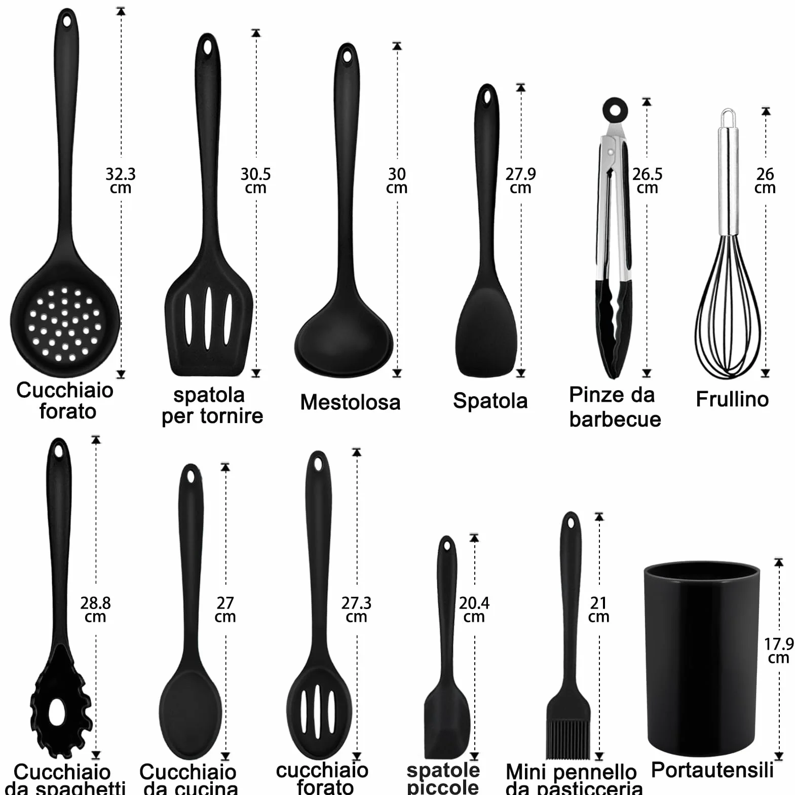 Homikit 12 Pezzi Utensili Cucina Silicone